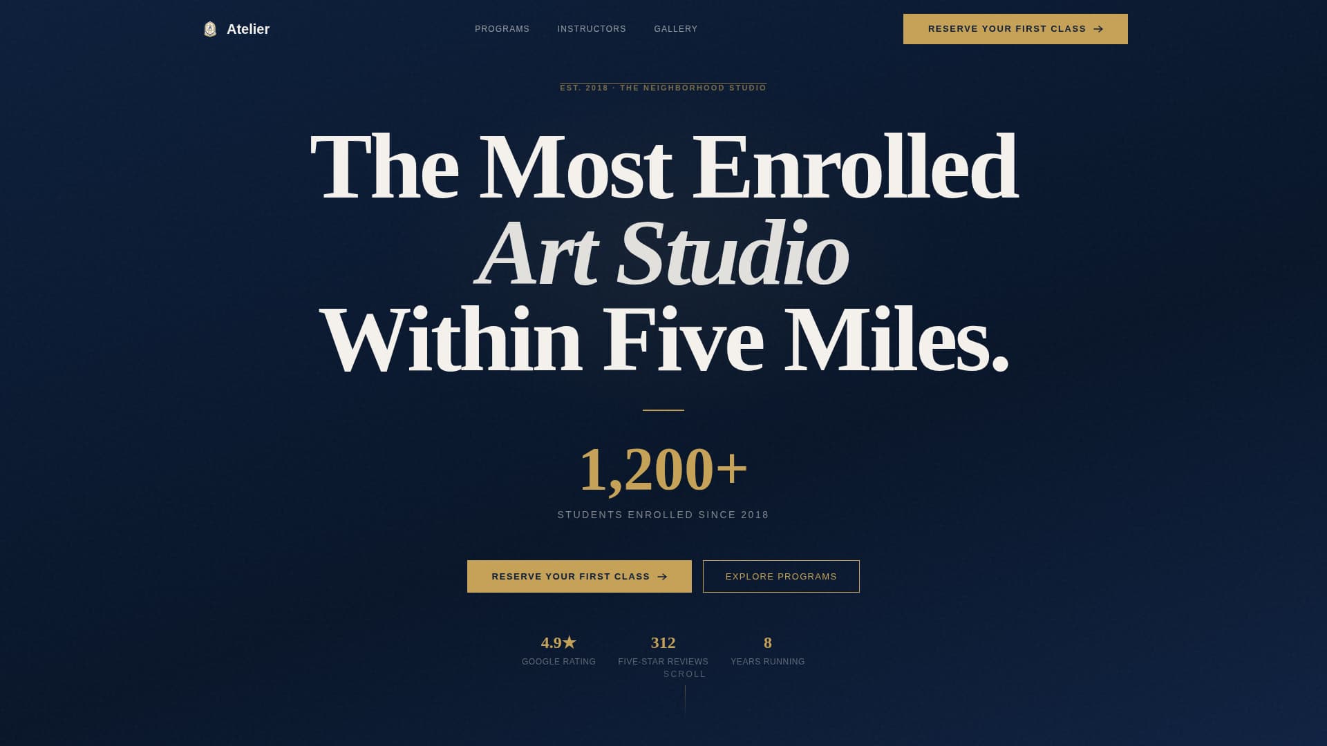 Art School Marketing Portfolio & Case Study Website Template