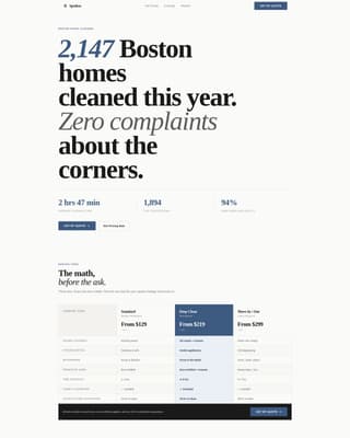 Spotless - Trusted Cleaning Landing Page Template