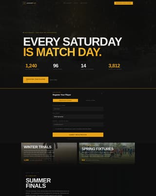 Kickoff - Cinematic Soccer Landing Page Template