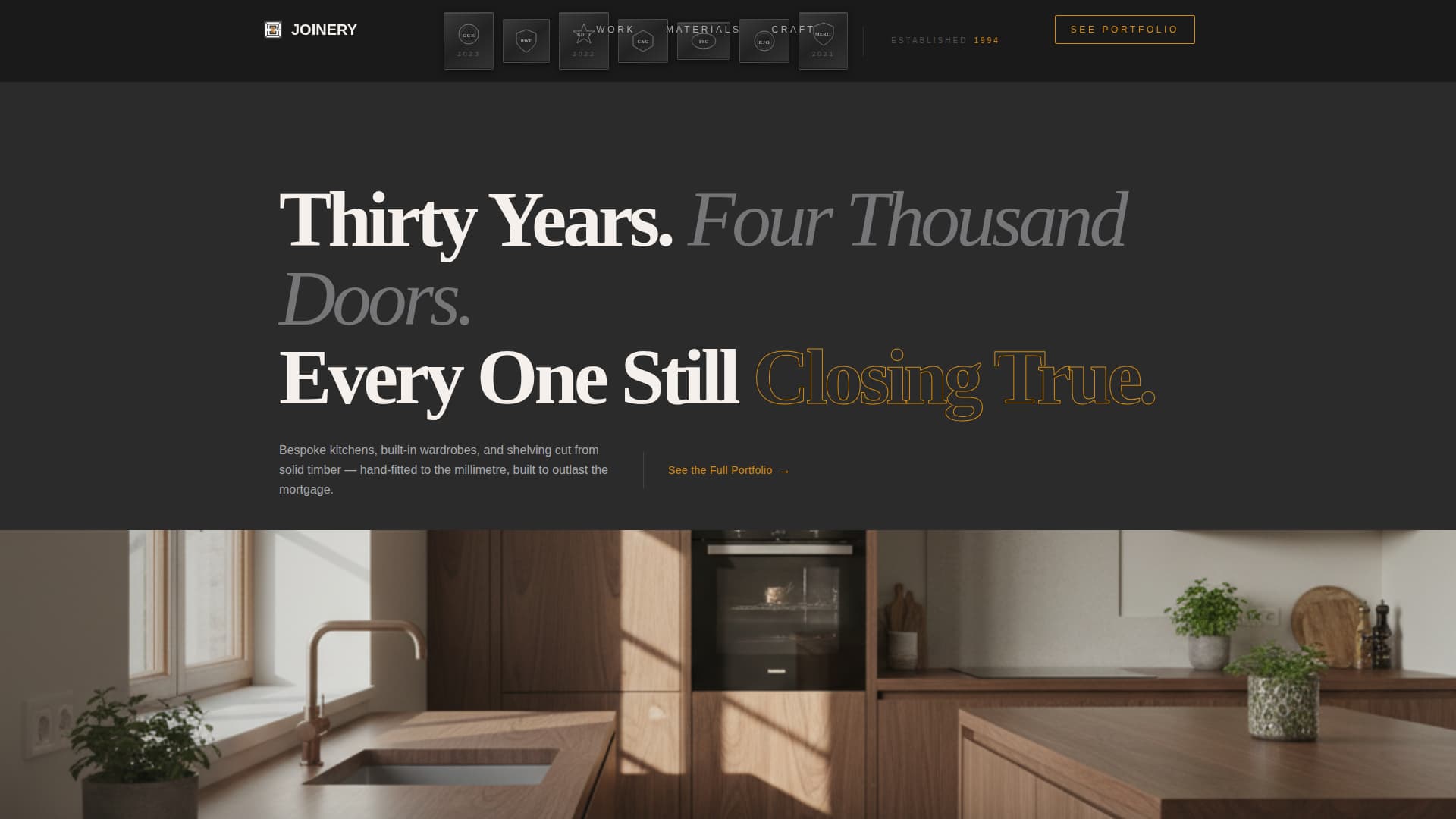 Cabinet Maker Business Portfolio Website Template