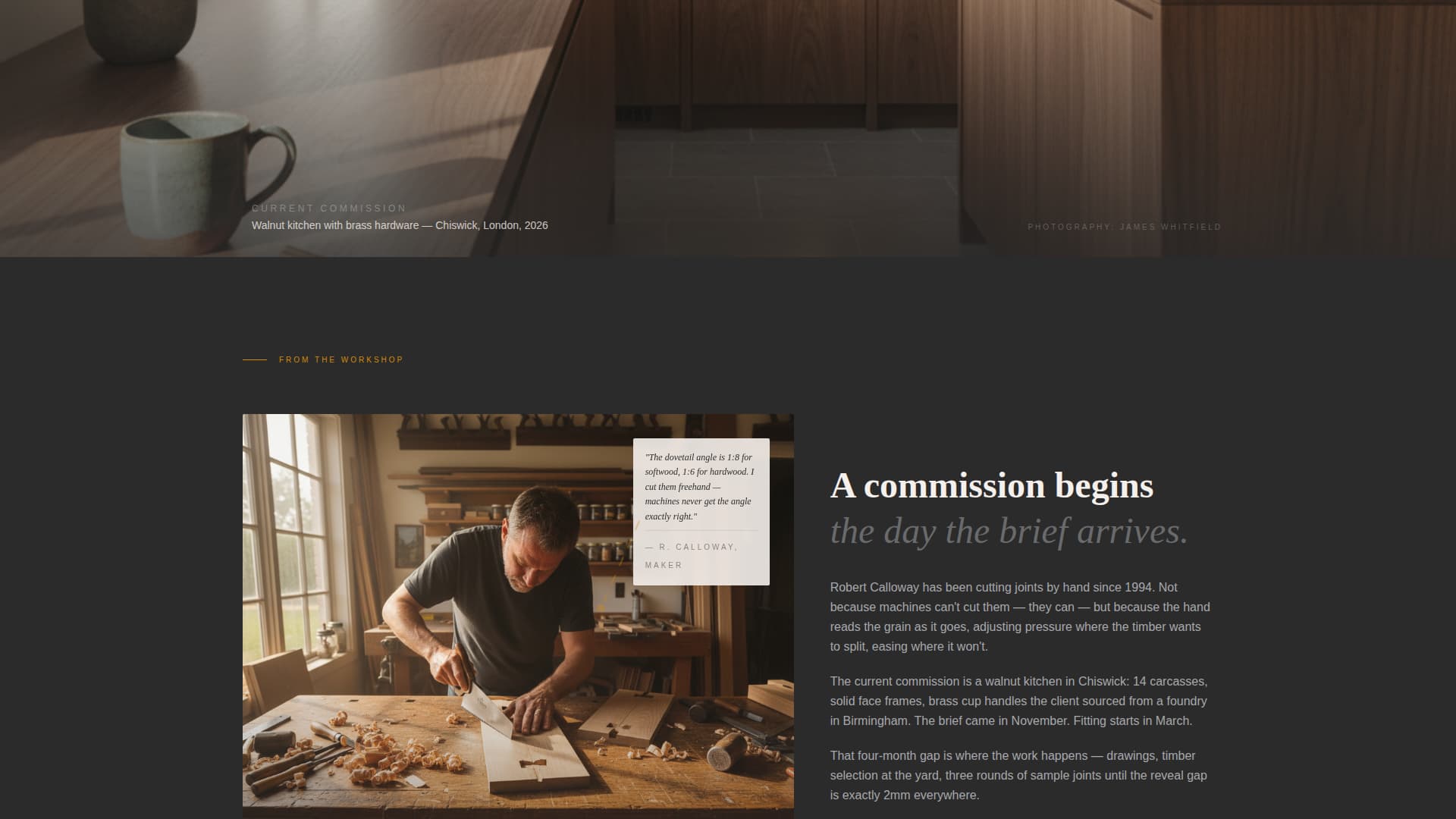 Cabinet Maker Business Portfolio Website Template