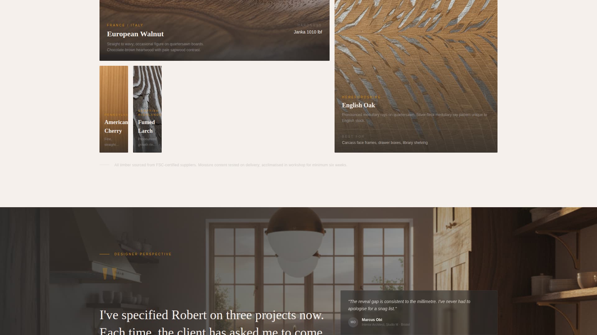 Cabinet Maker Business Portfolio Website Template