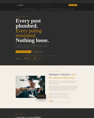 Palisade - Industrial Fencing Landing Page Template