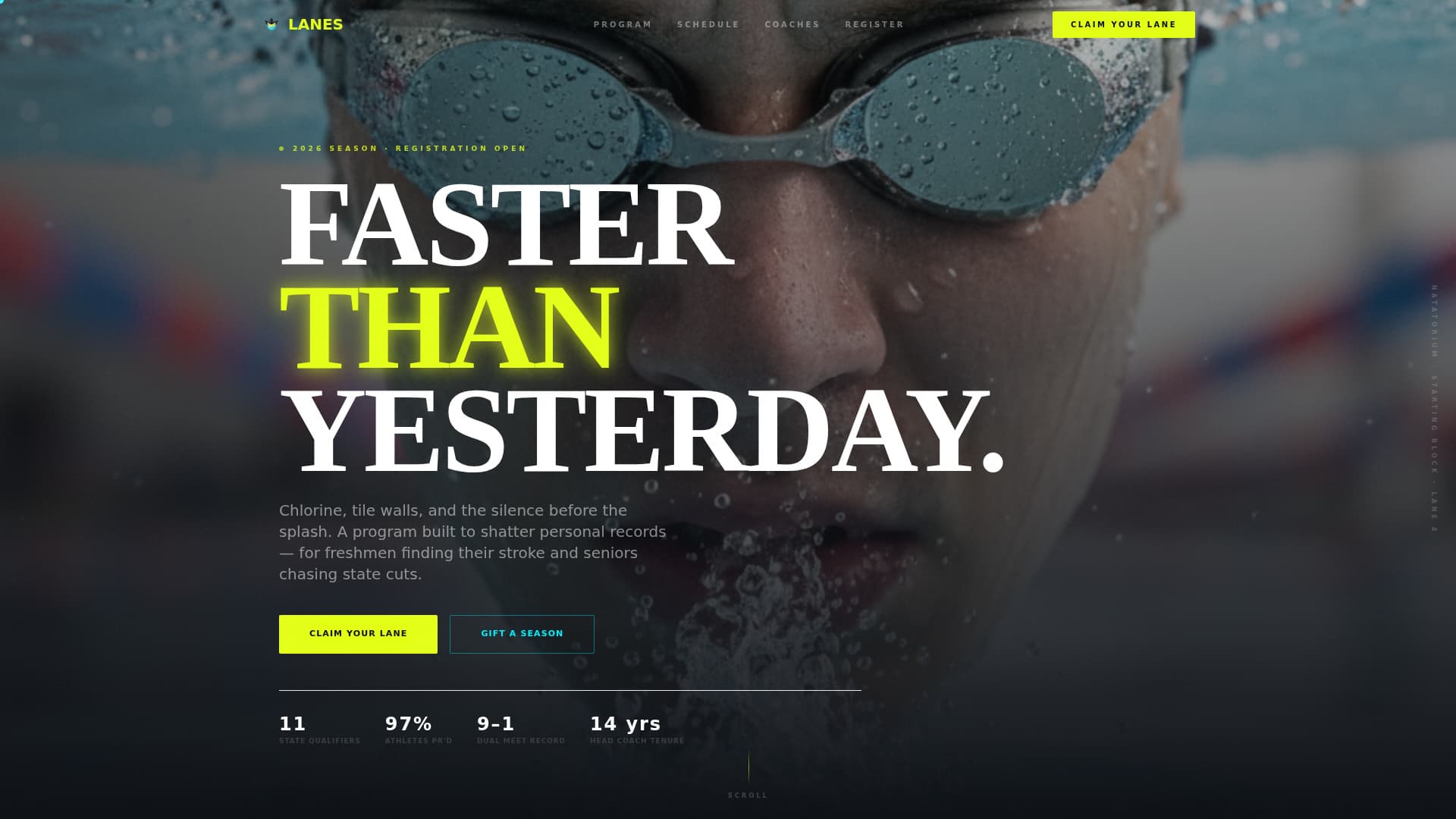 Lanes - High Impact Swimming Landing Page Template