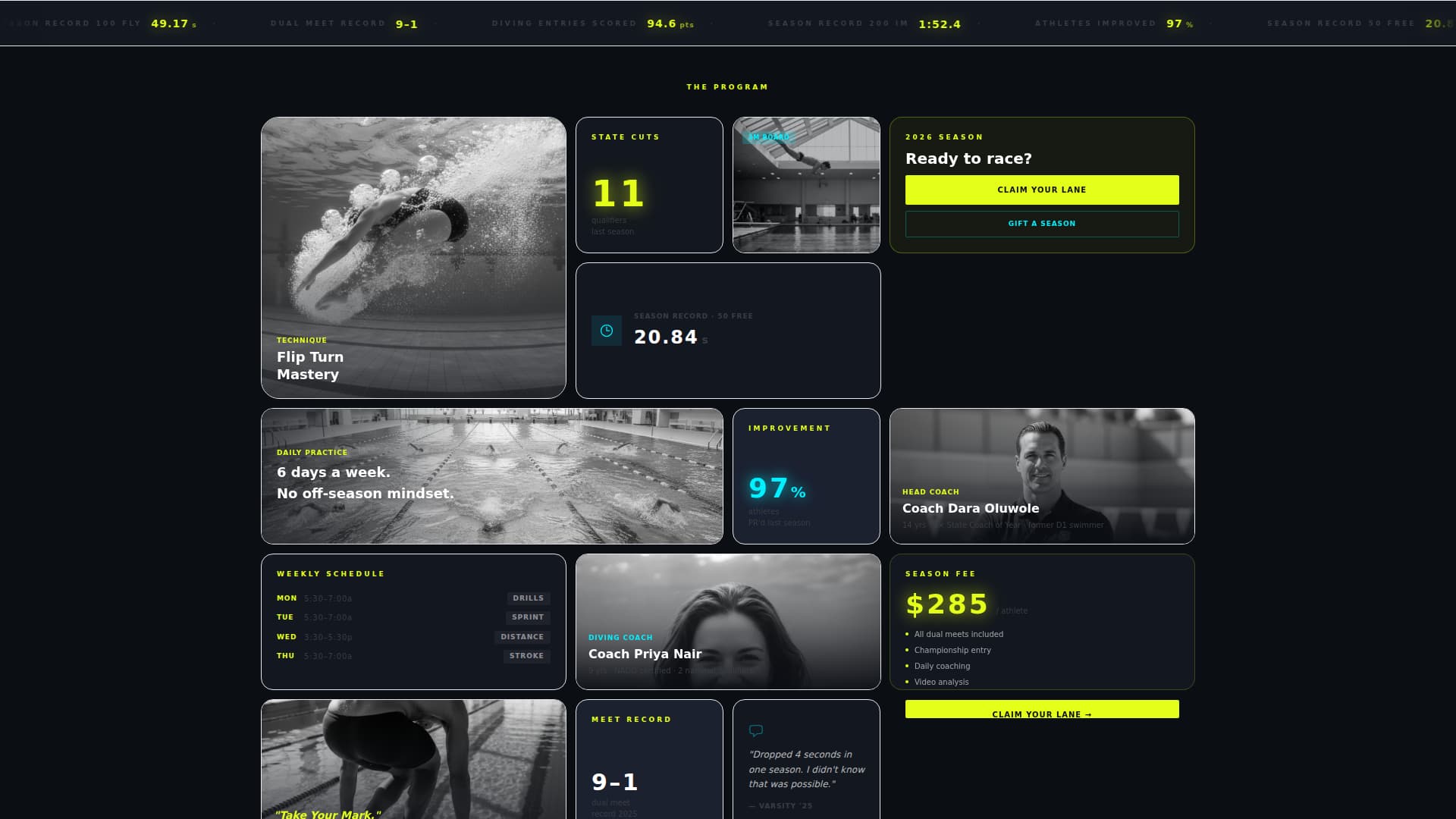 Lanes - High Impact Swimming Landing Page Template