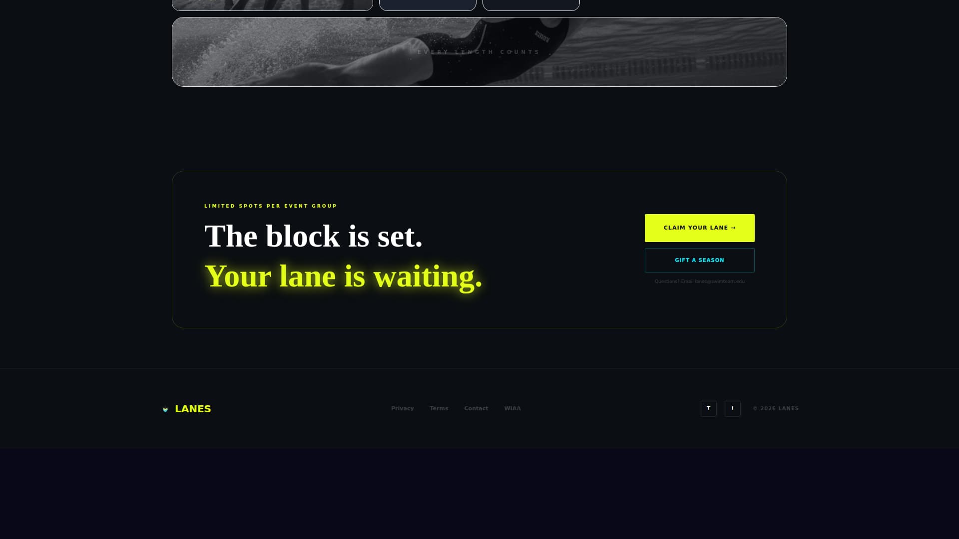 Lanes - High Impact Swimming Landing Page Template