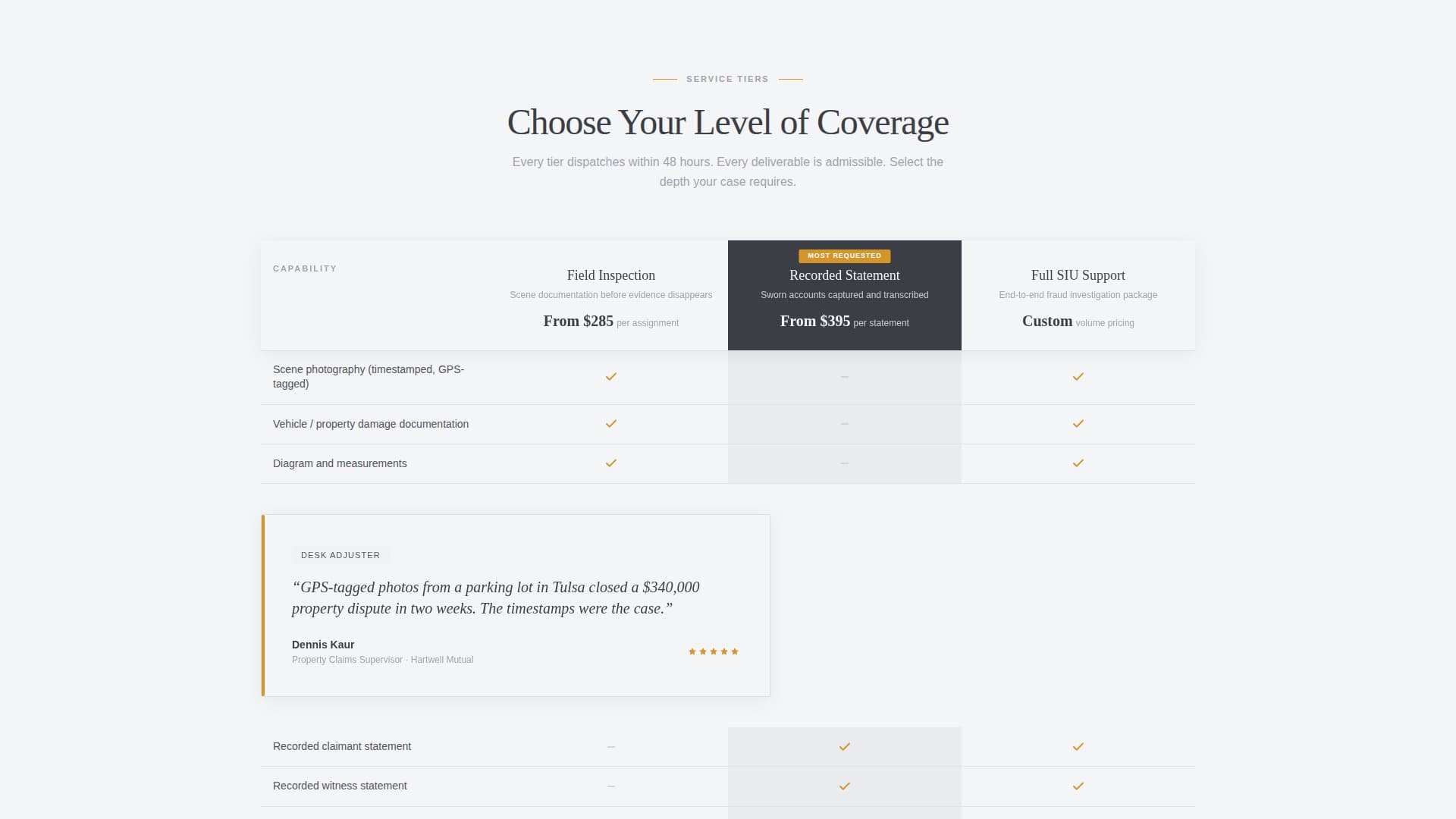Depose - Authoritative Claimsinvestigator Landing Page Template