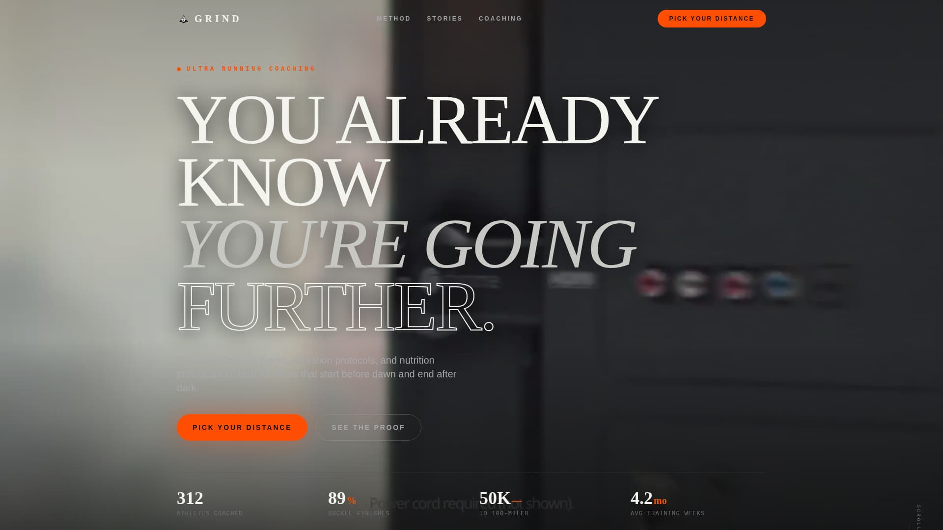 Grind - Relentless Ultrarunning Landing Page Template
