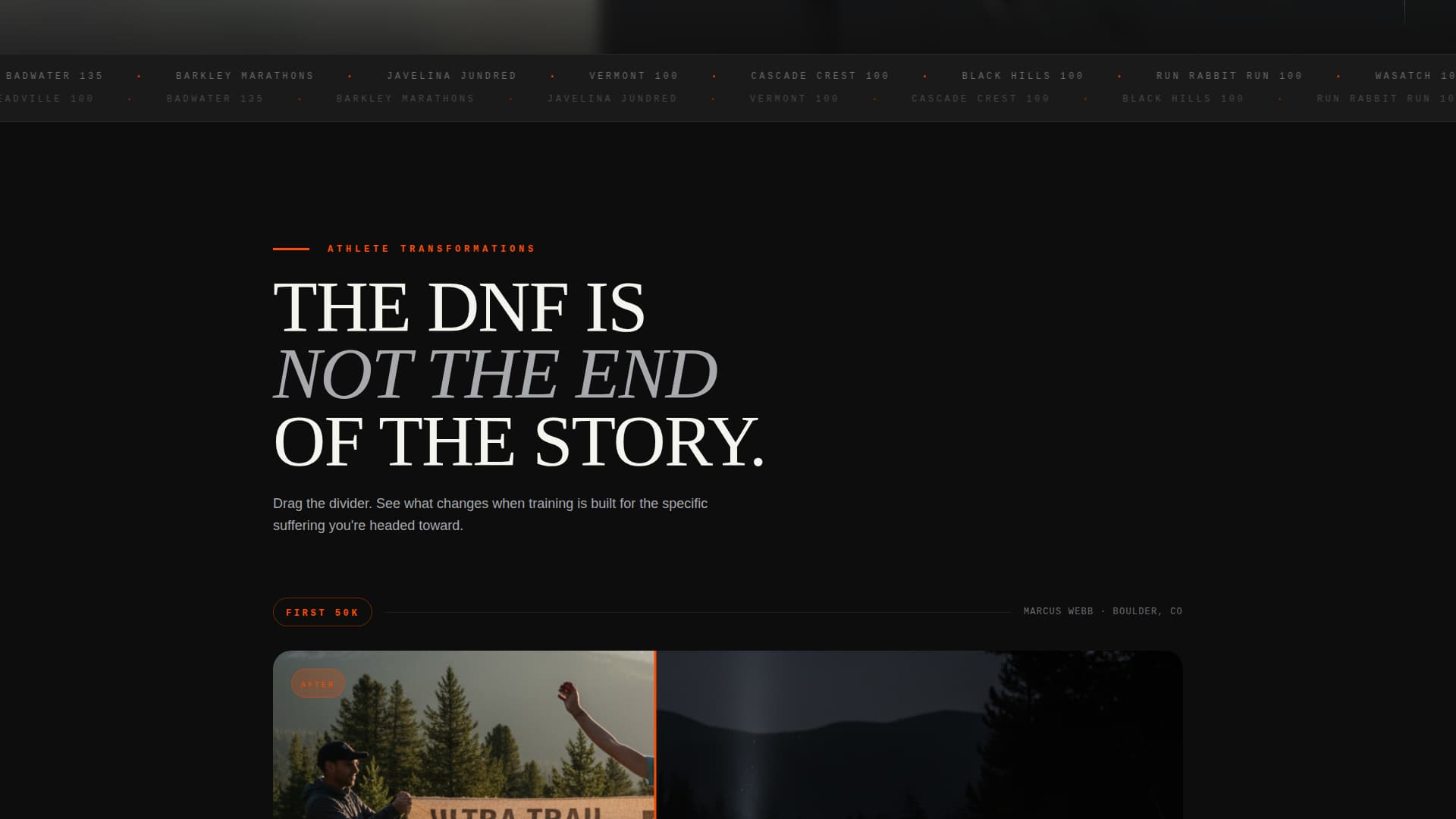 Grind - Relentless Ultrarunning Landing Page Template