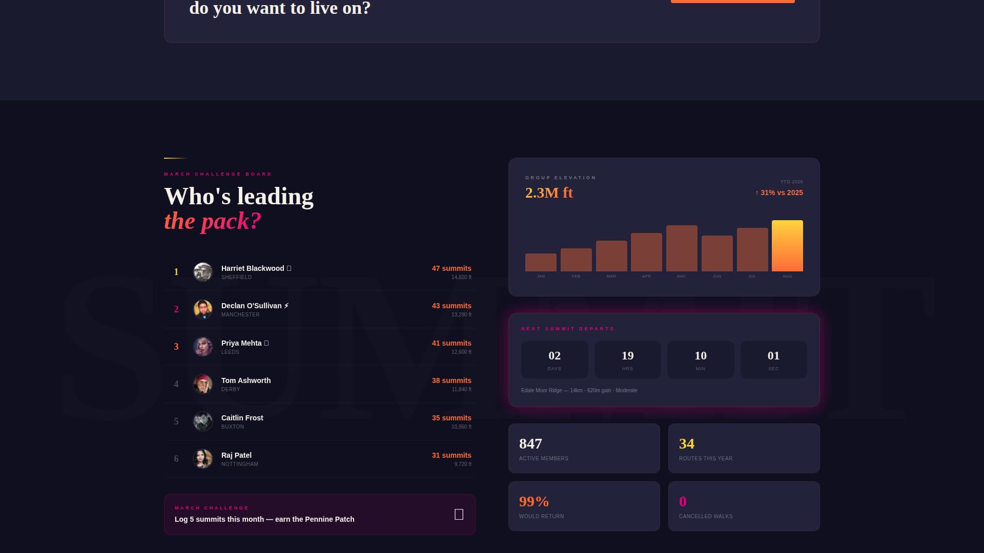 Trek - Electrifying Hiking Landing Page Template