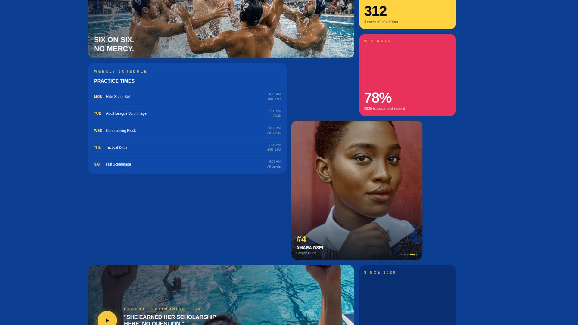 Surge - Competitive Waterpolo Landing Page Template
