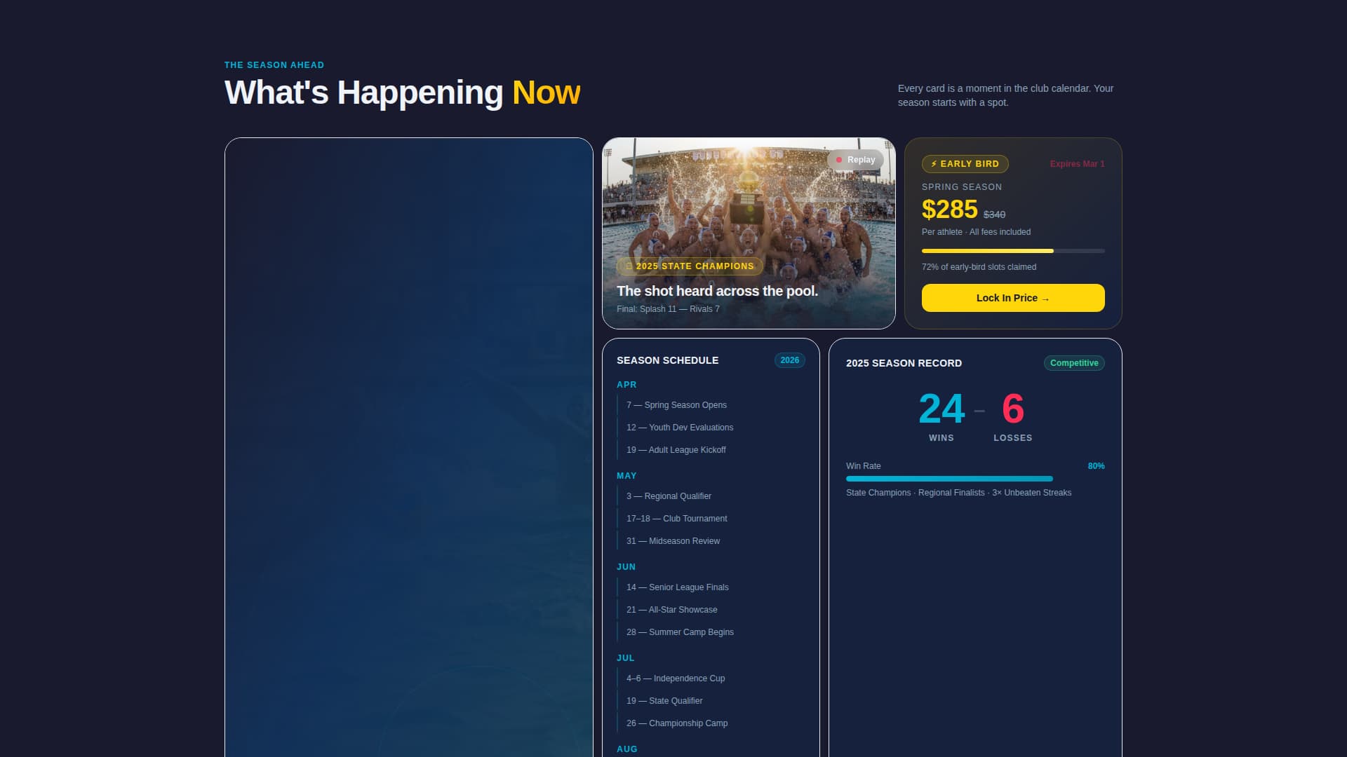 Splash - Dynamic Waterpolo Landing Page Template