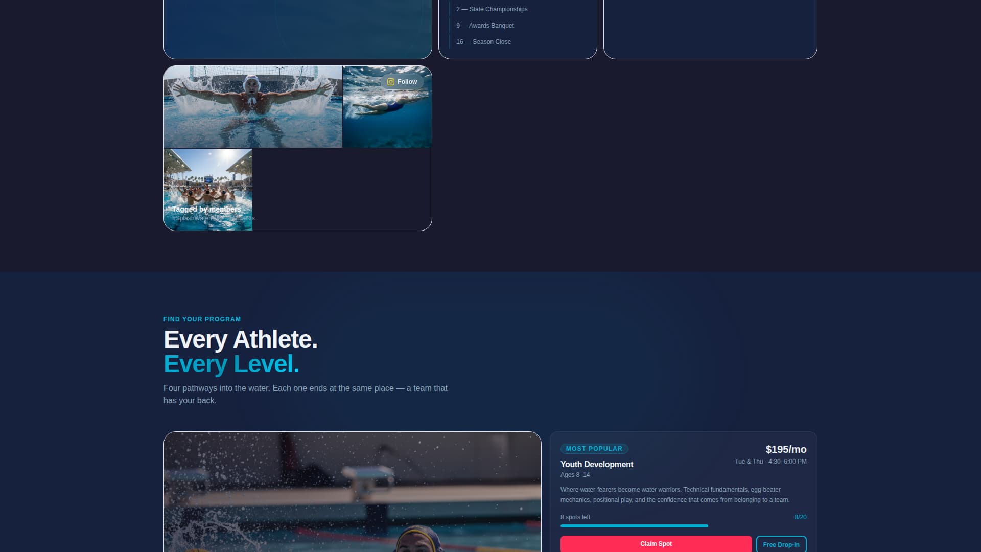 Splash - Dynamic Waterpolo Landing Page Template