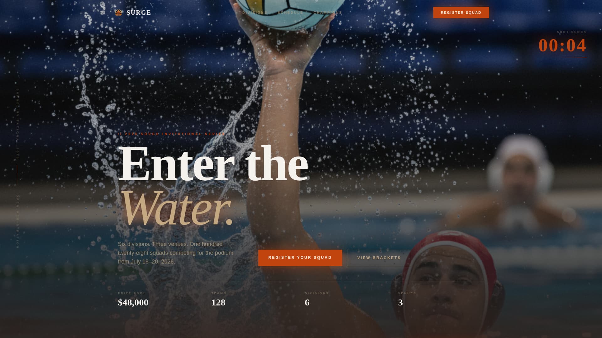 Surge - Dynamic Waterpolo Landing Page Template