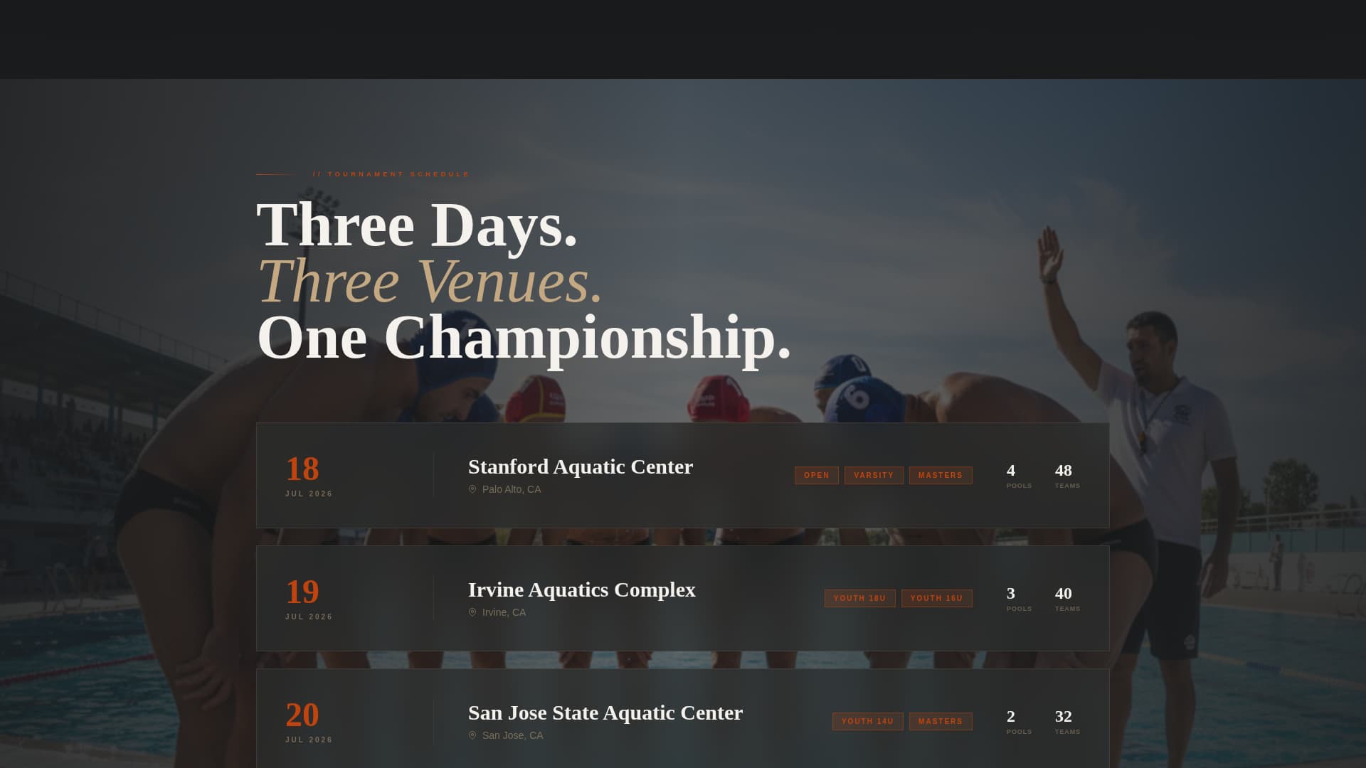 Surge - Dynamic Waterpolo Landing Page Template