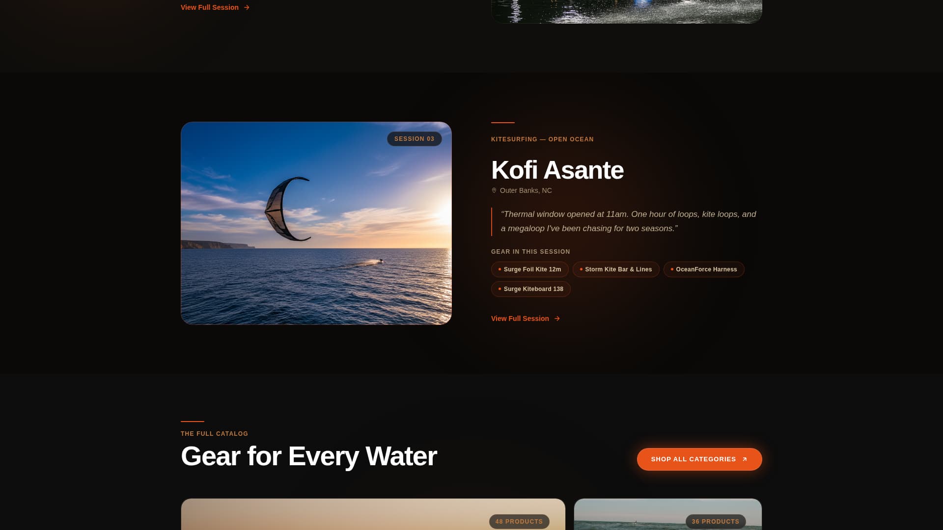 Surge - Electric Wakeboarding Landing Page Template