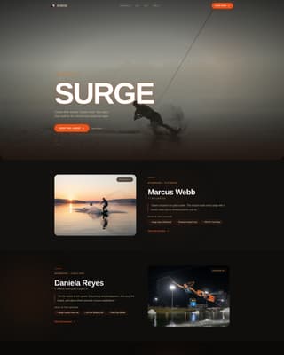 Surge - Electric Wakeboarding Landing Page Template