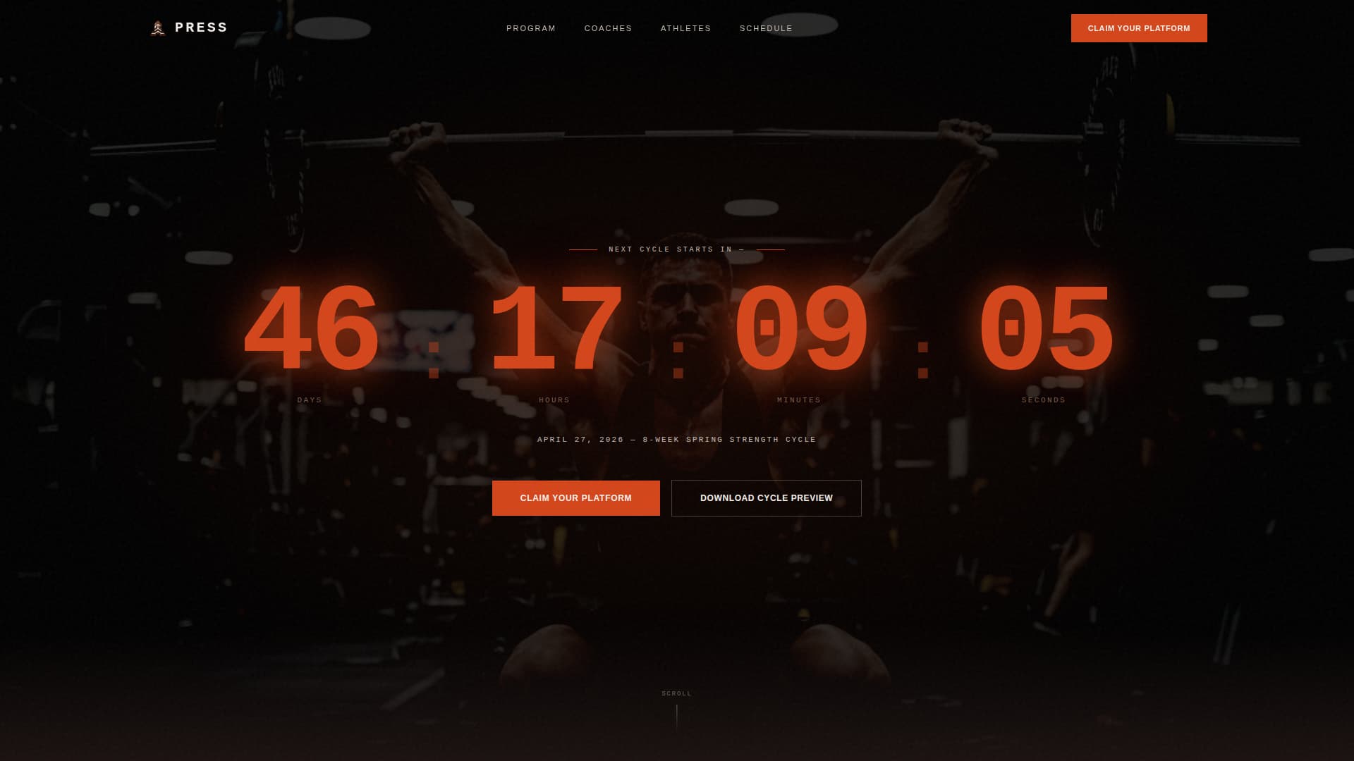 Press - Powerful Weightlifting Landing Page Template