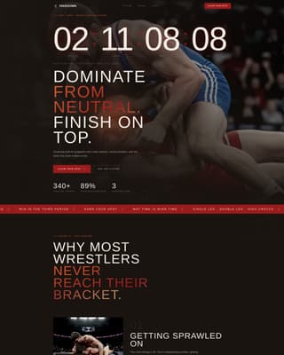 Takedown - Dominant Wrestling Landing Page Template