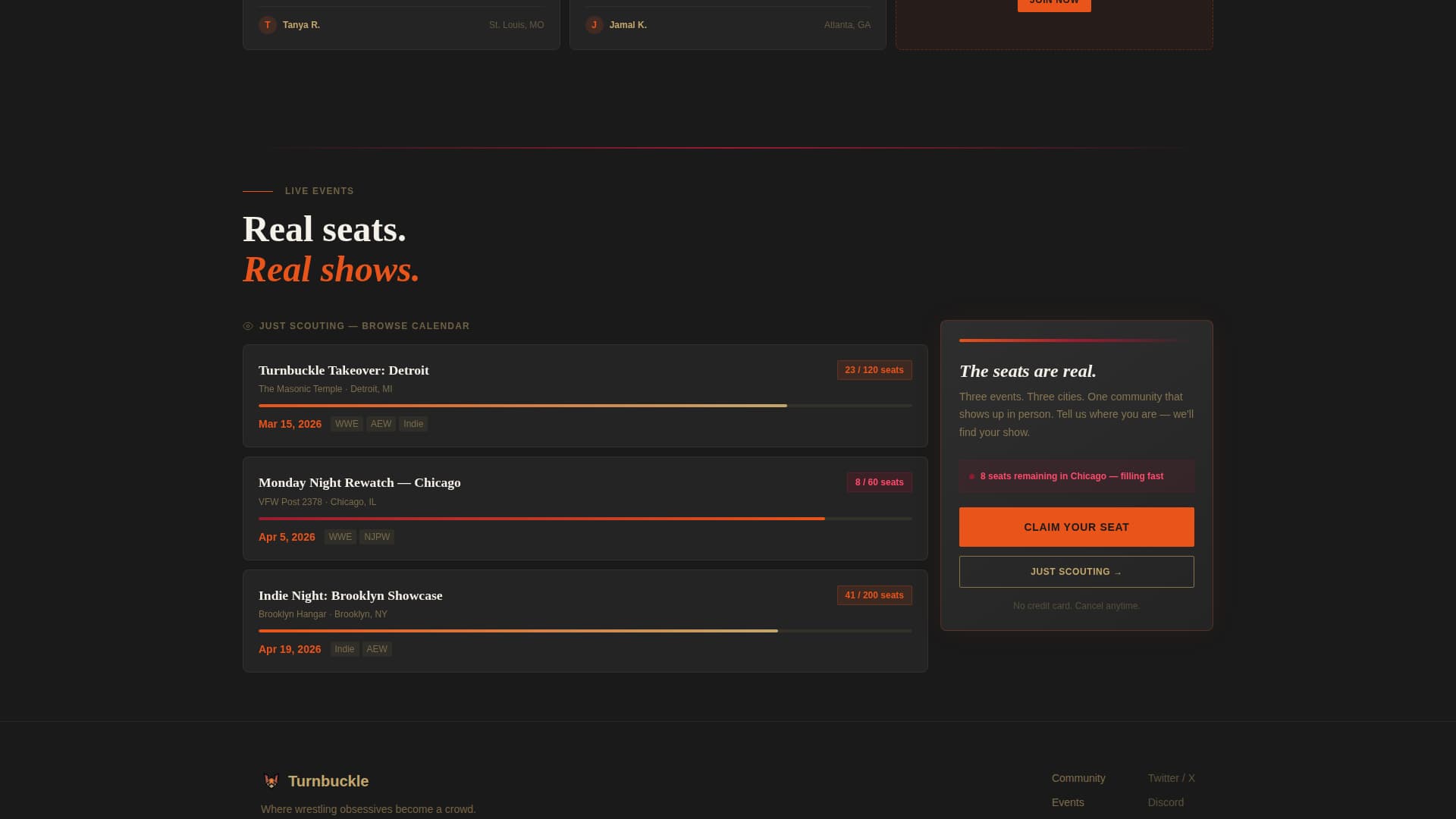 Turnbuckle - Highimpact Wrestling Landing Page Template