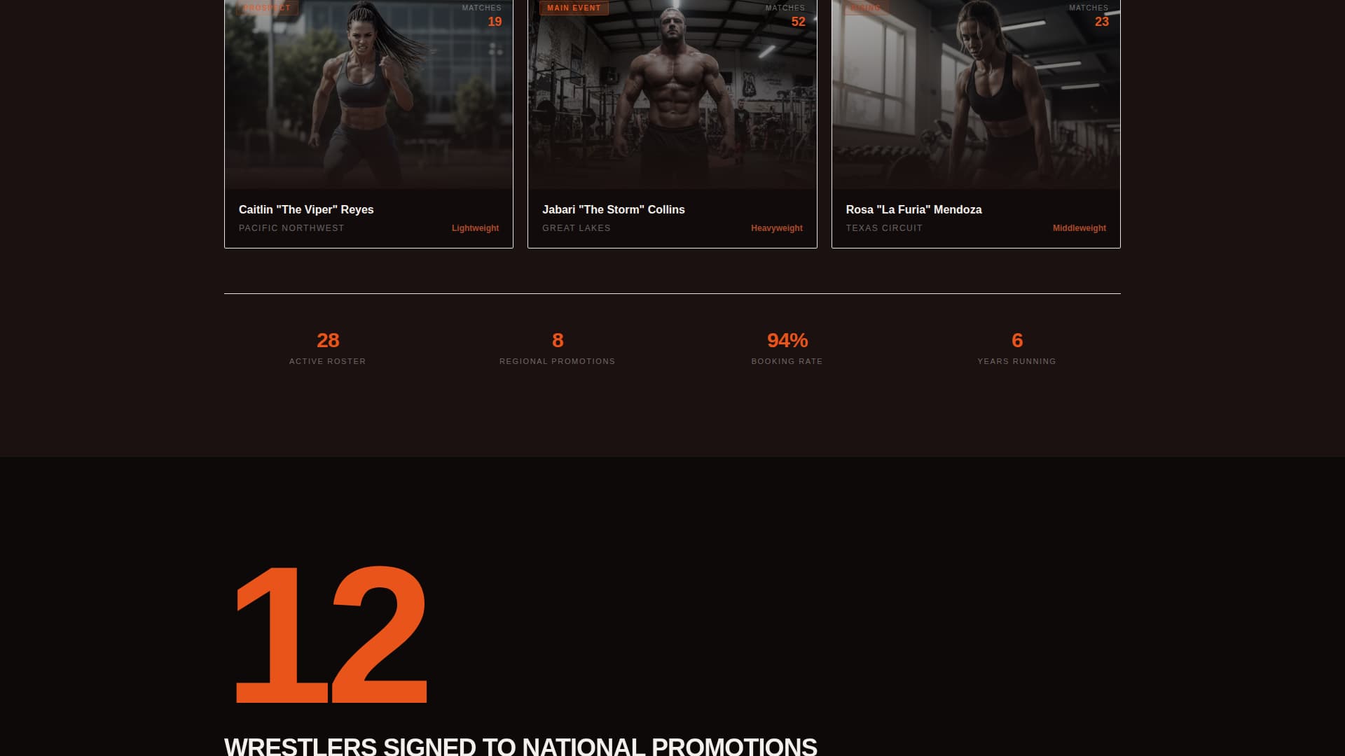 Takedown - Explosive Wrestling Landing Page Template