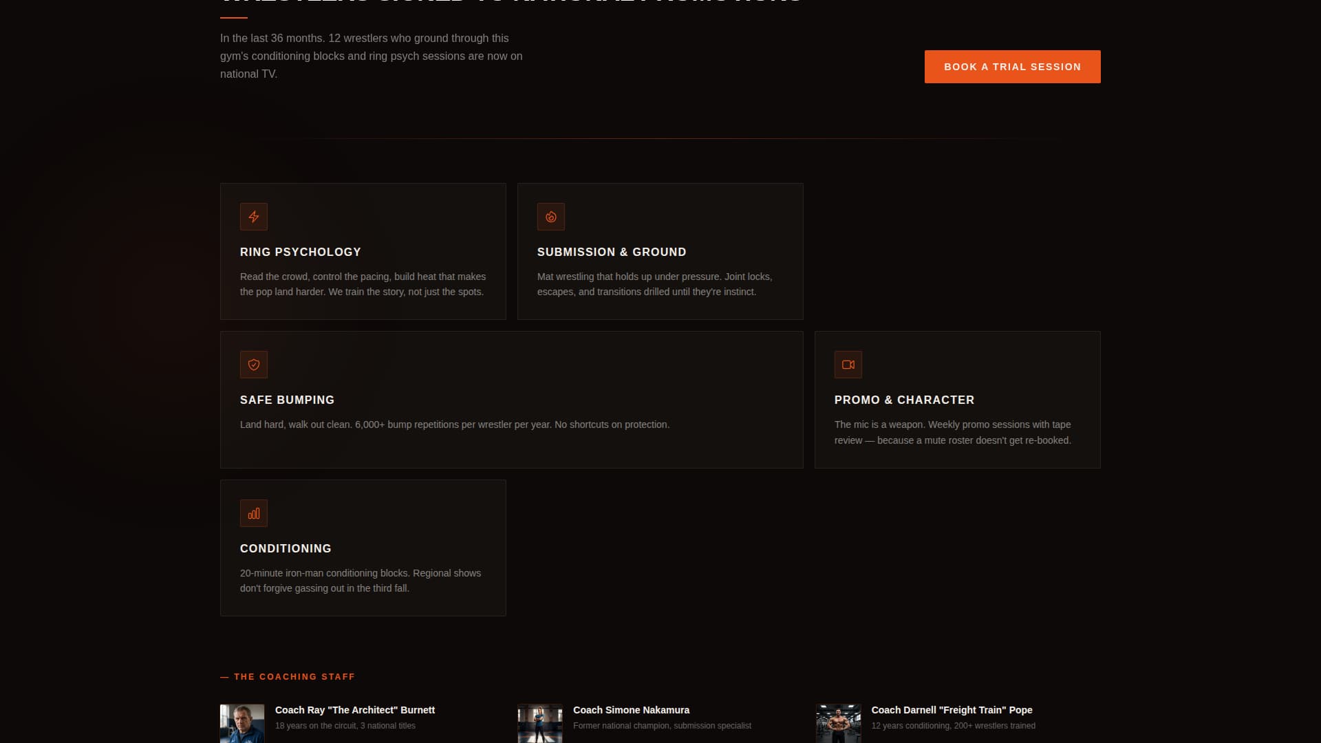 Takedown - Explosive Wrestling Landing Page Template