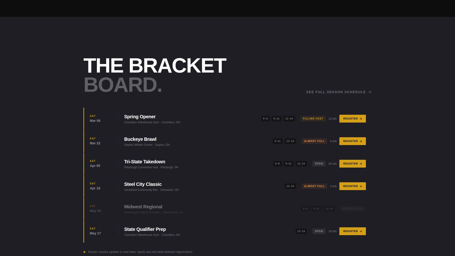 Takedown - Electrifying Wrestling Landing Page Template