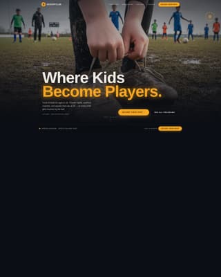 Kickoff - Electric Youthsports Landing Page Template