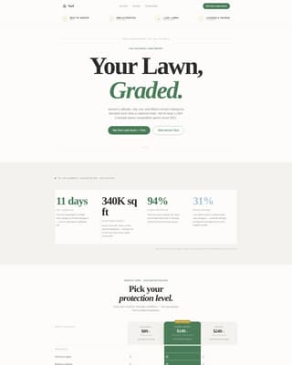 Turf - Editorial Lawncare Landing Page Template
