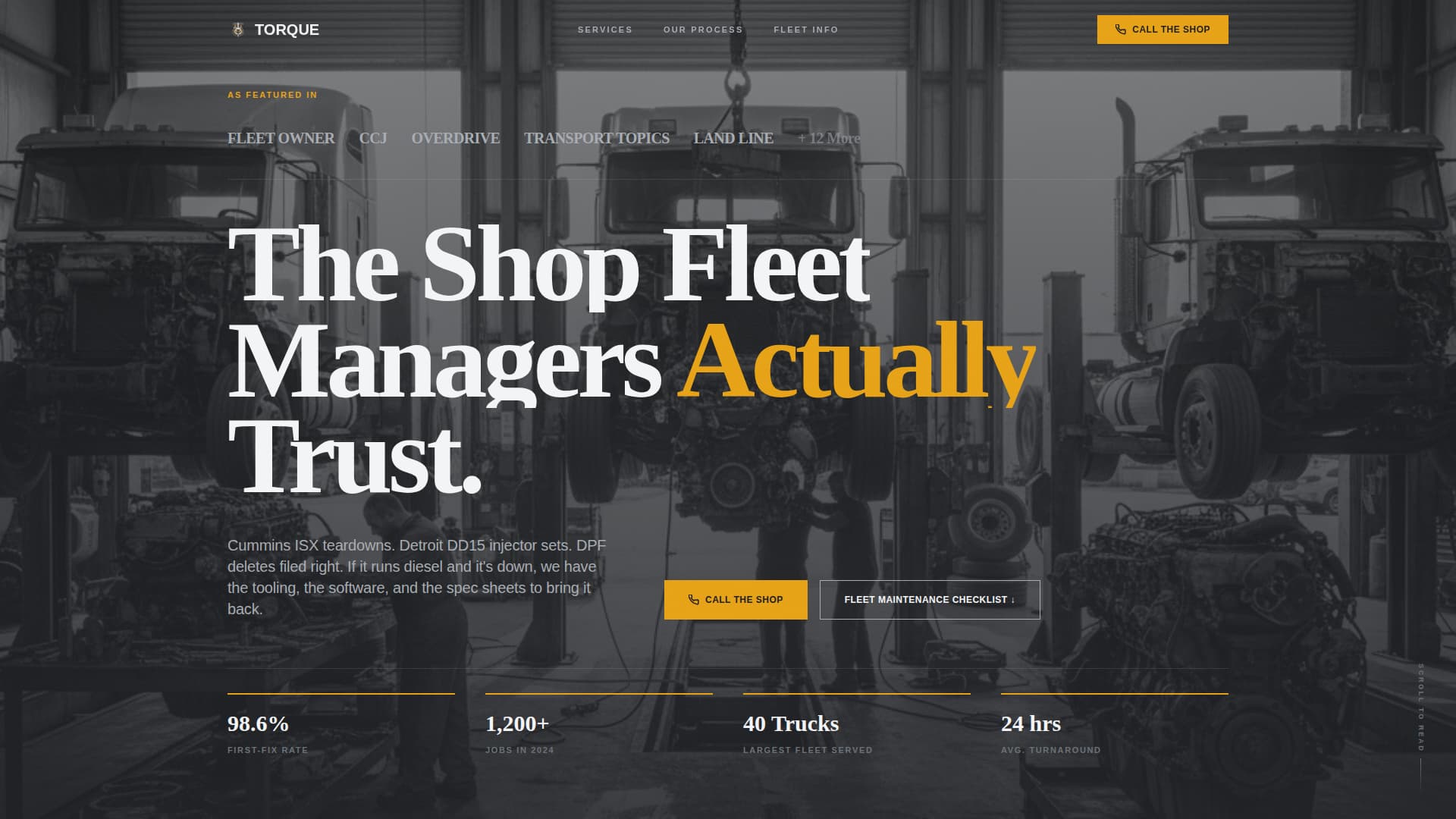 Engine — Authoritative Diesel Repair Landing Page Template