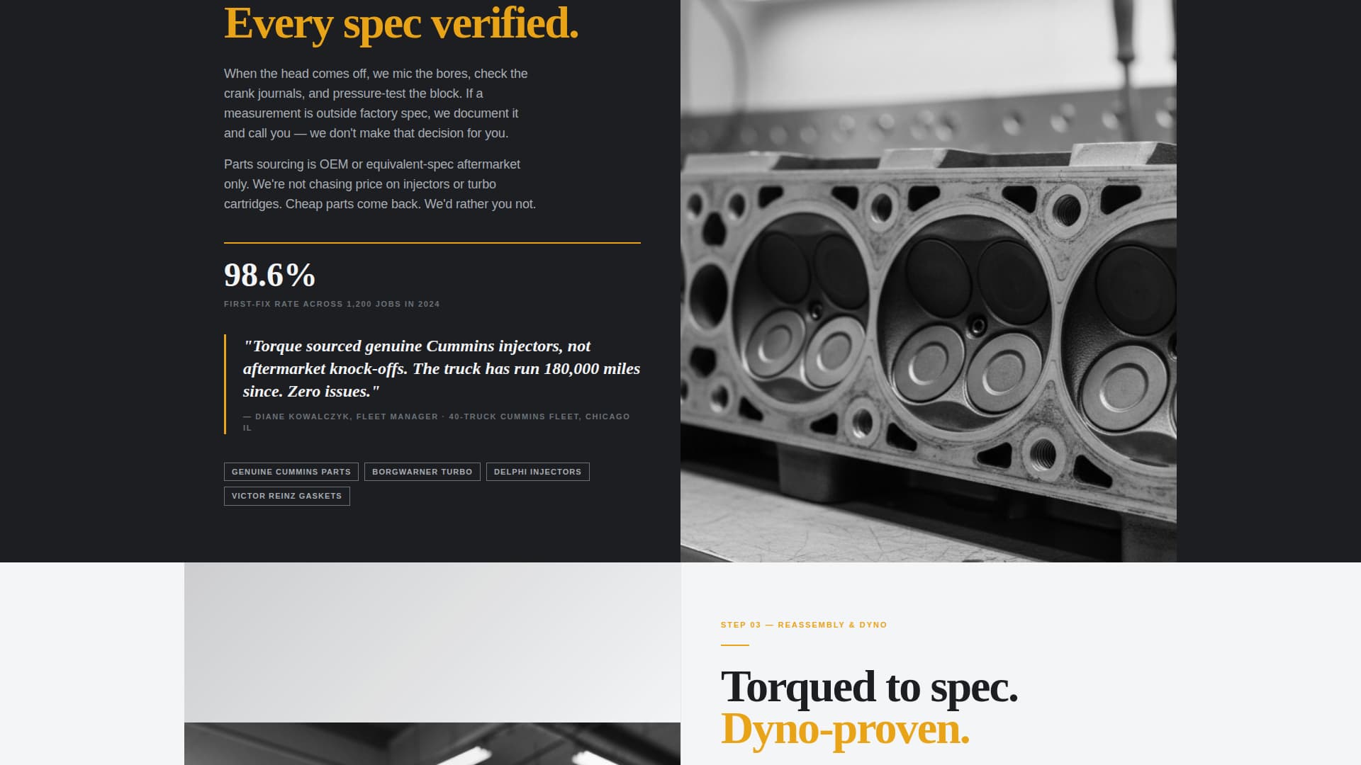 Engine — Authoritative Diesel Repair Landing Page Template
