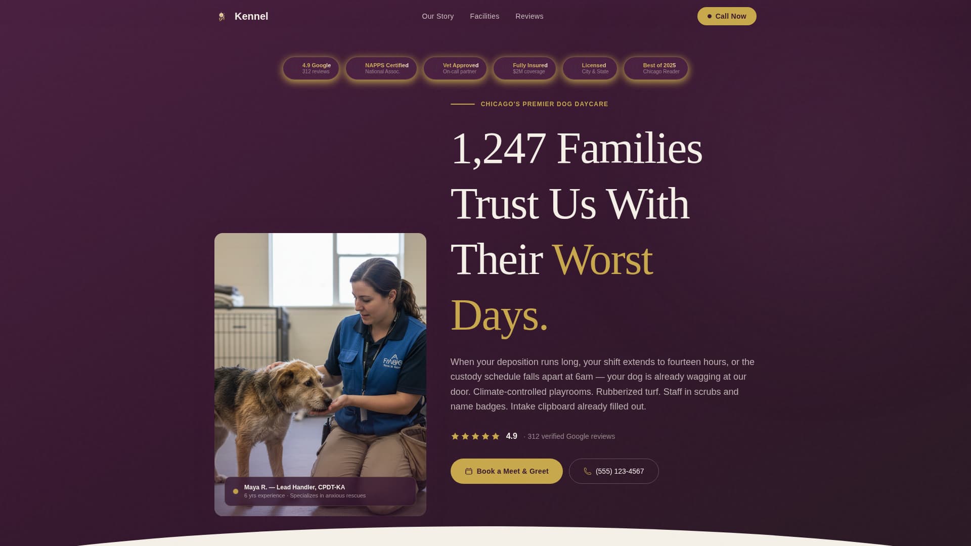 Kennel - Trusted Dogdaycare Landing Page Template