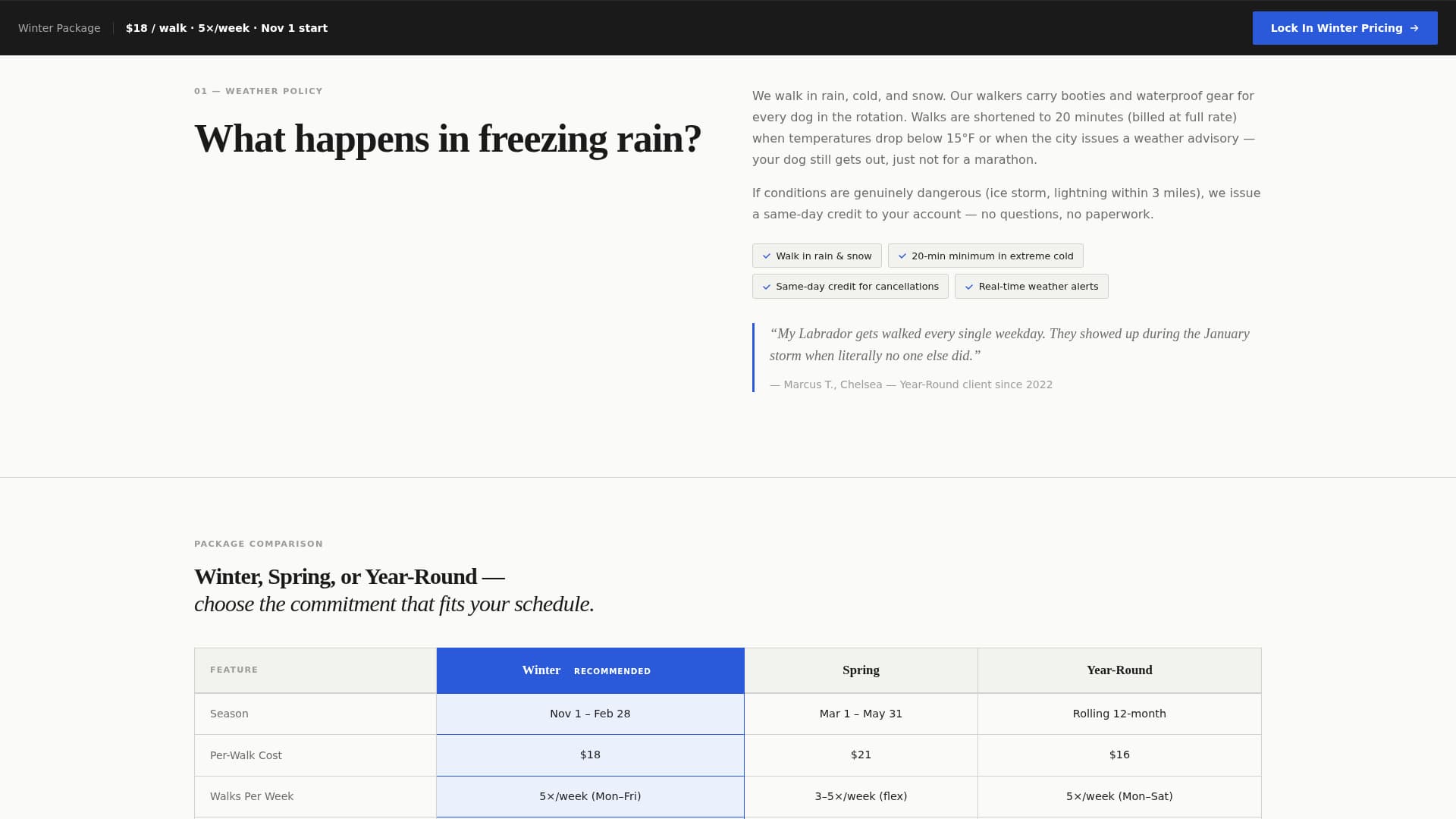 Stride - Seasonal Dogwalking Landing Page Template