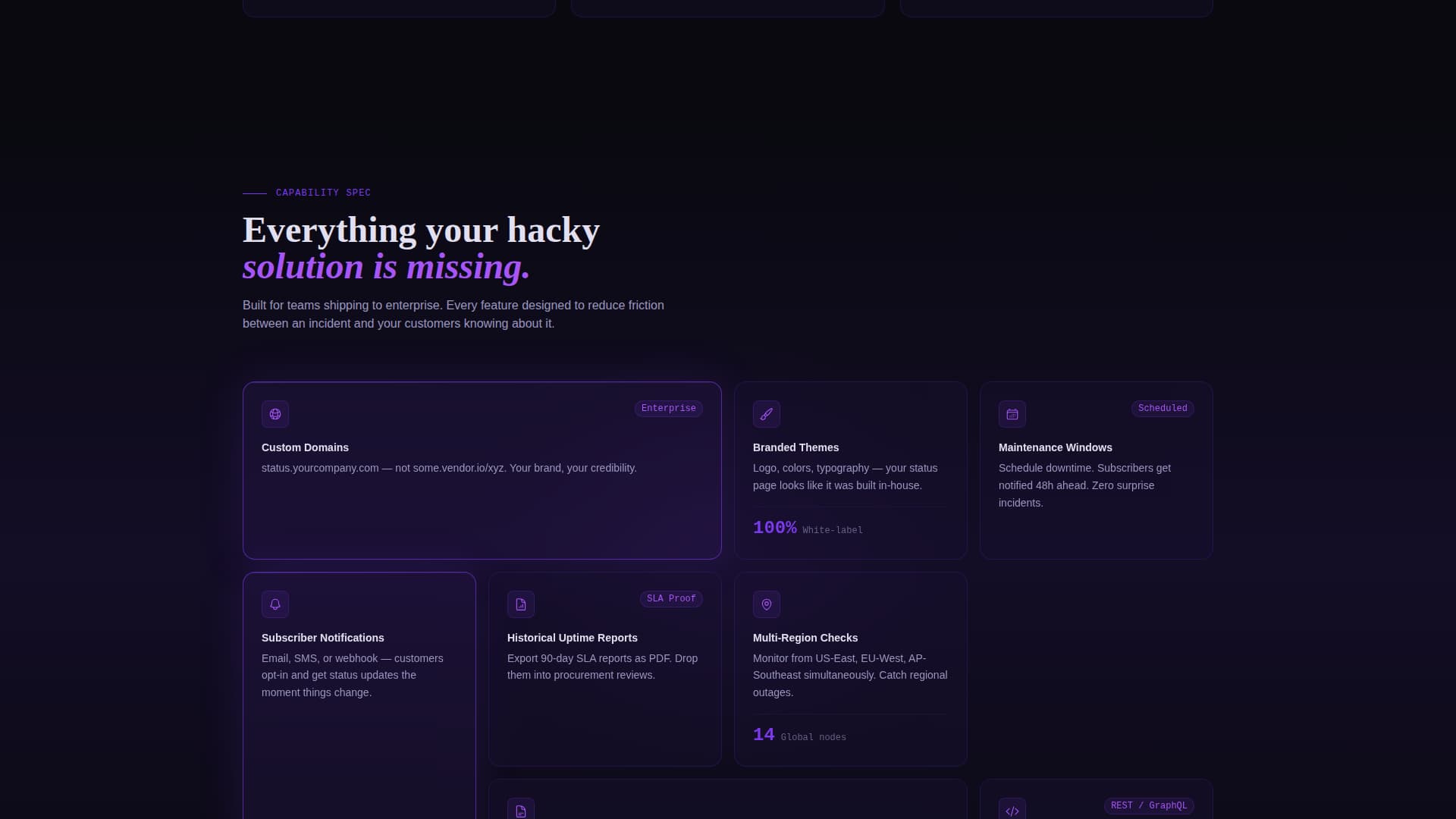 Status & Monitoring Professional Website Template
