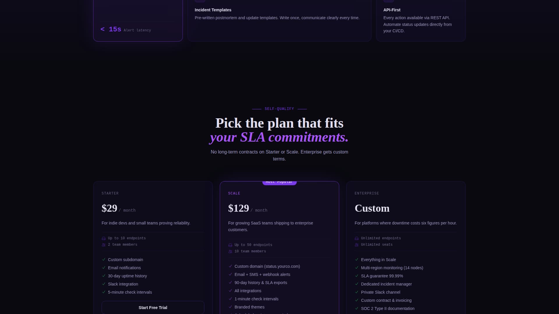 Status & Monitoring Professional Website Template