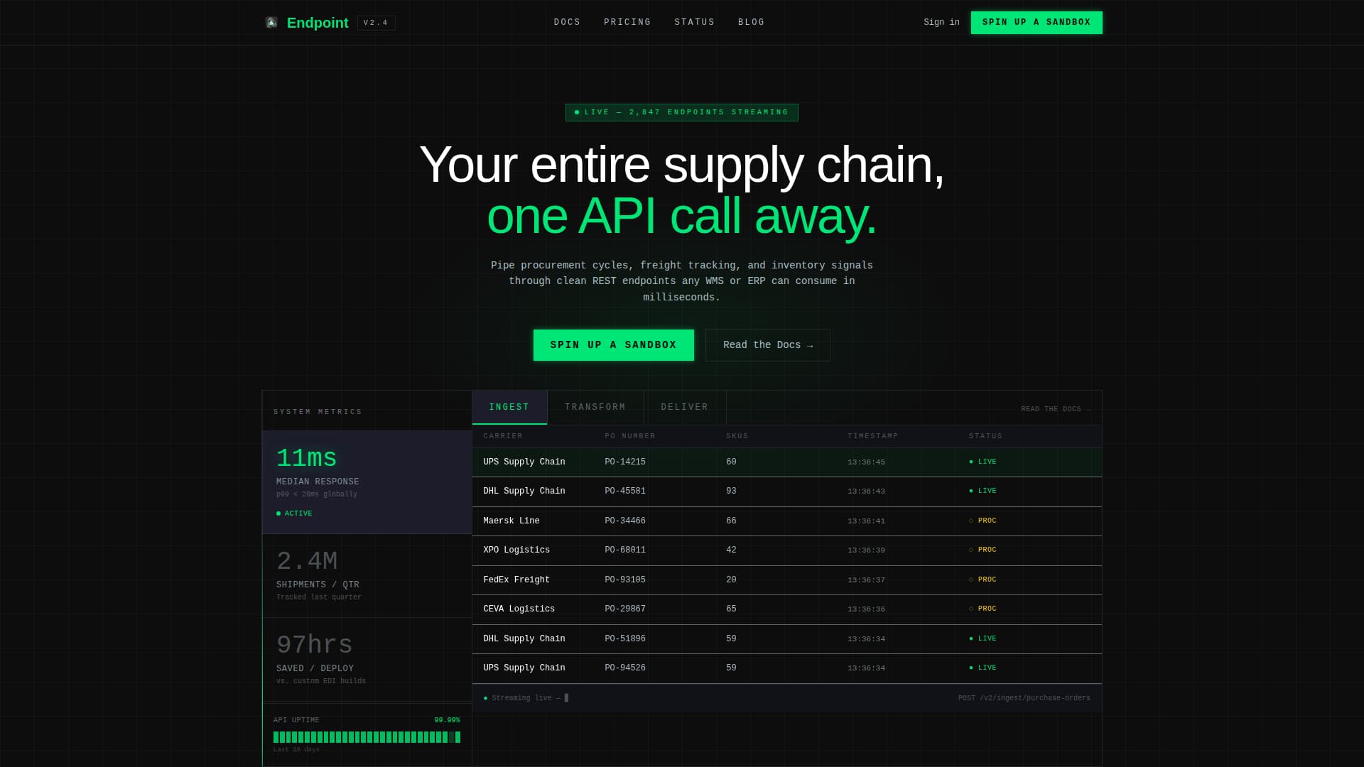 Endpoint - Powerful Supplychain Landing Page Template