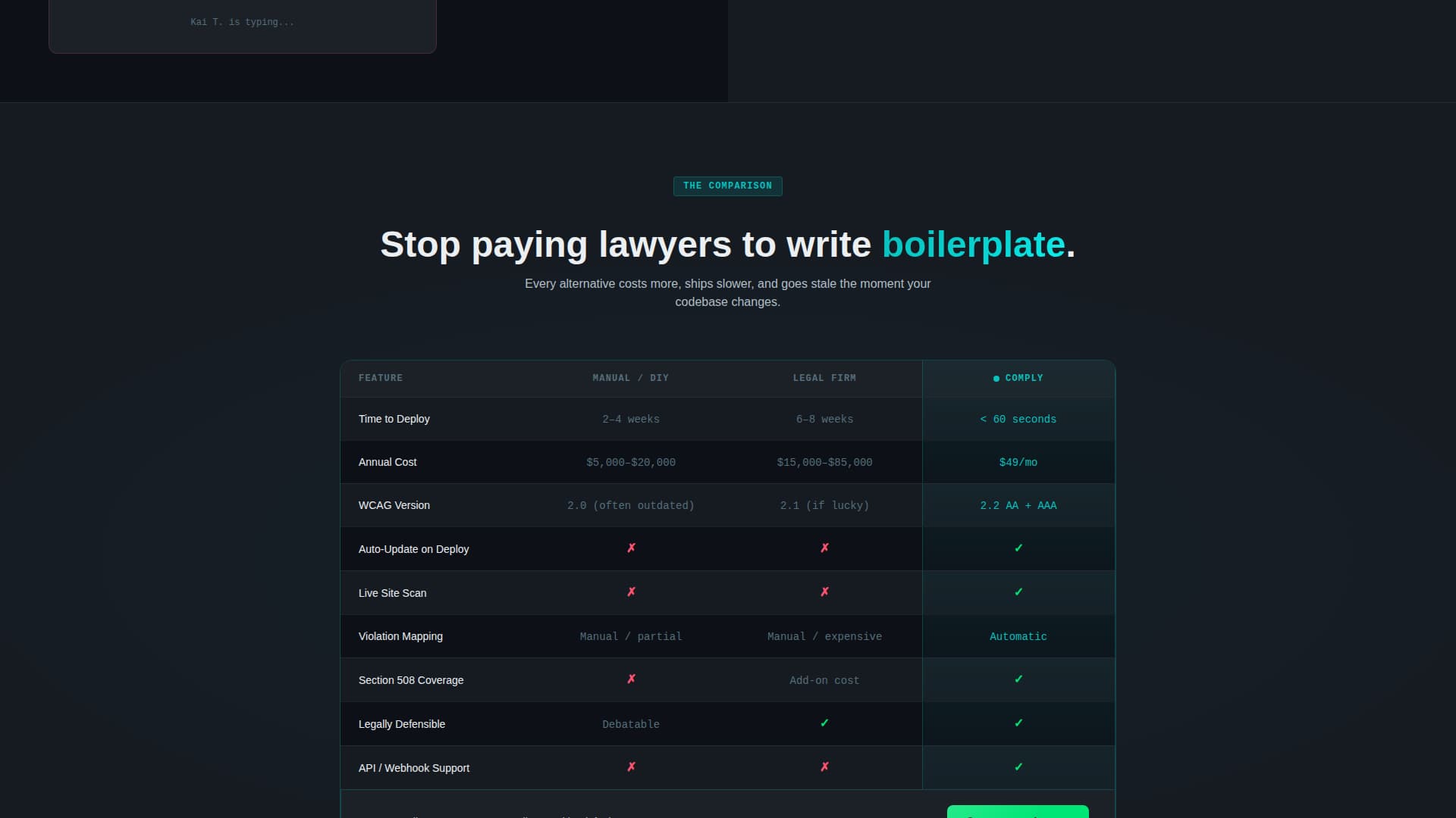 Comply - Instant Accessibility Landing Page Template
