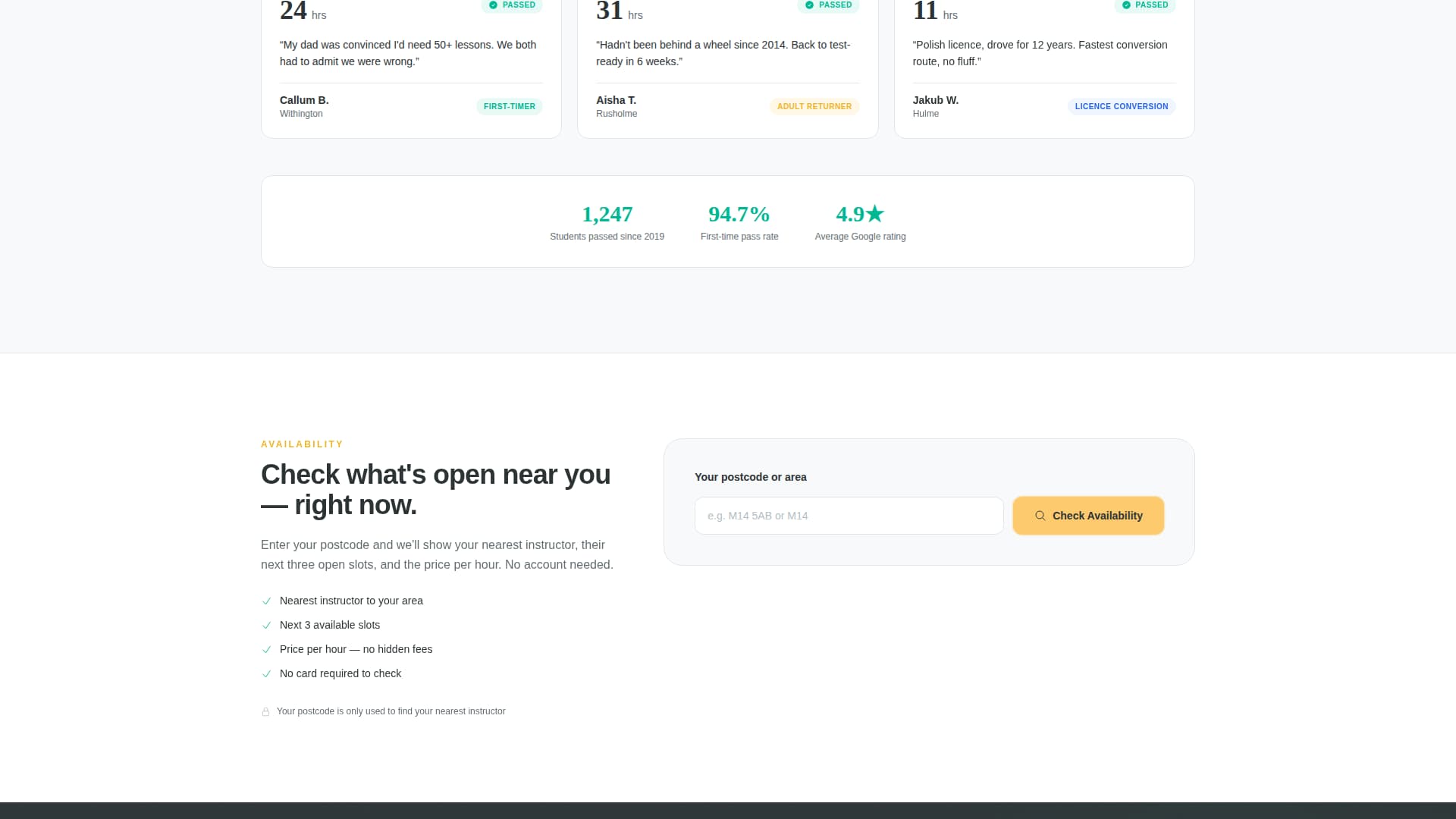 Pass - Proven Drivingschool Landing Page Template
