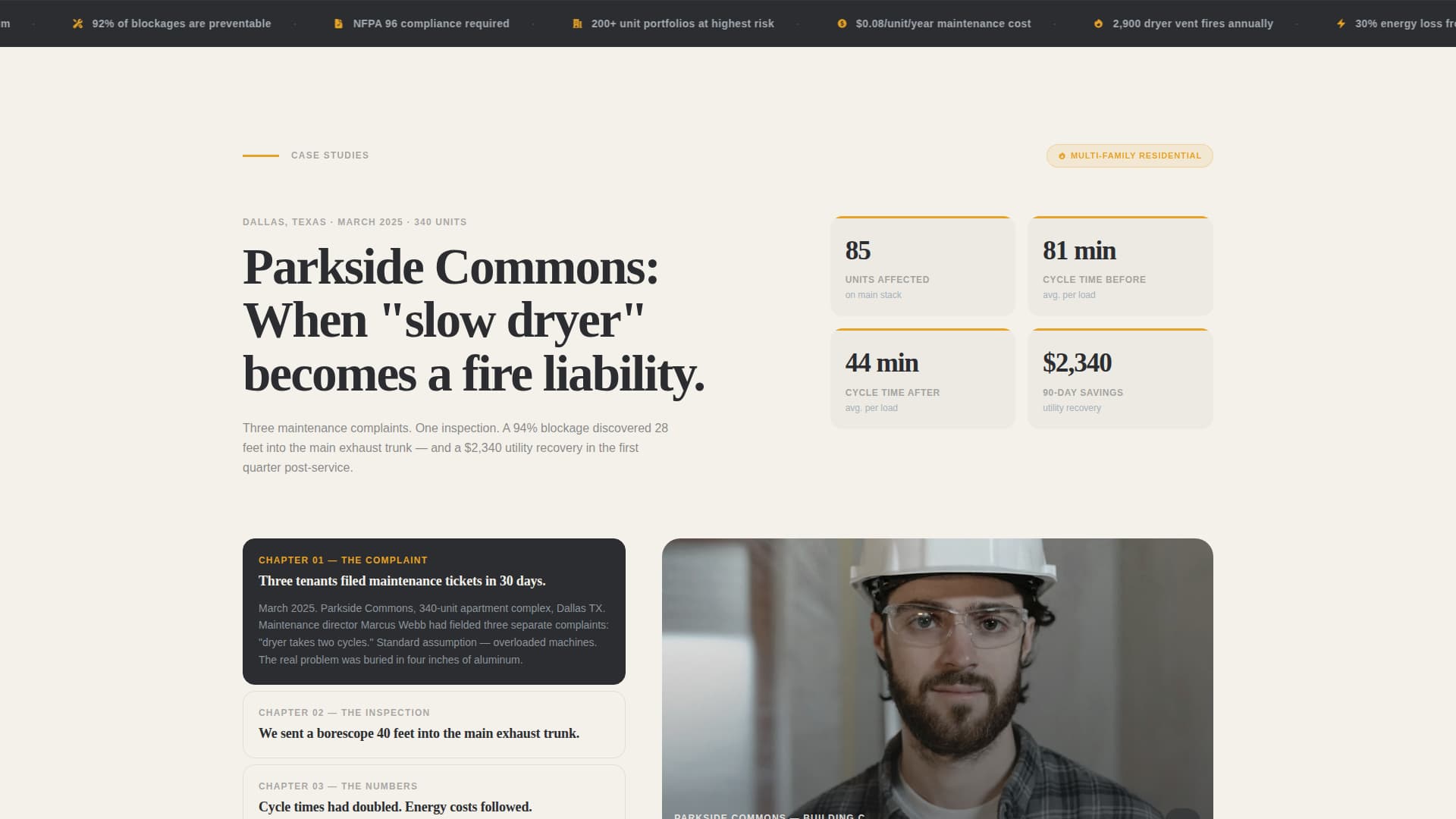 Specialty Cleaning Portfolio & Case Study Website Template