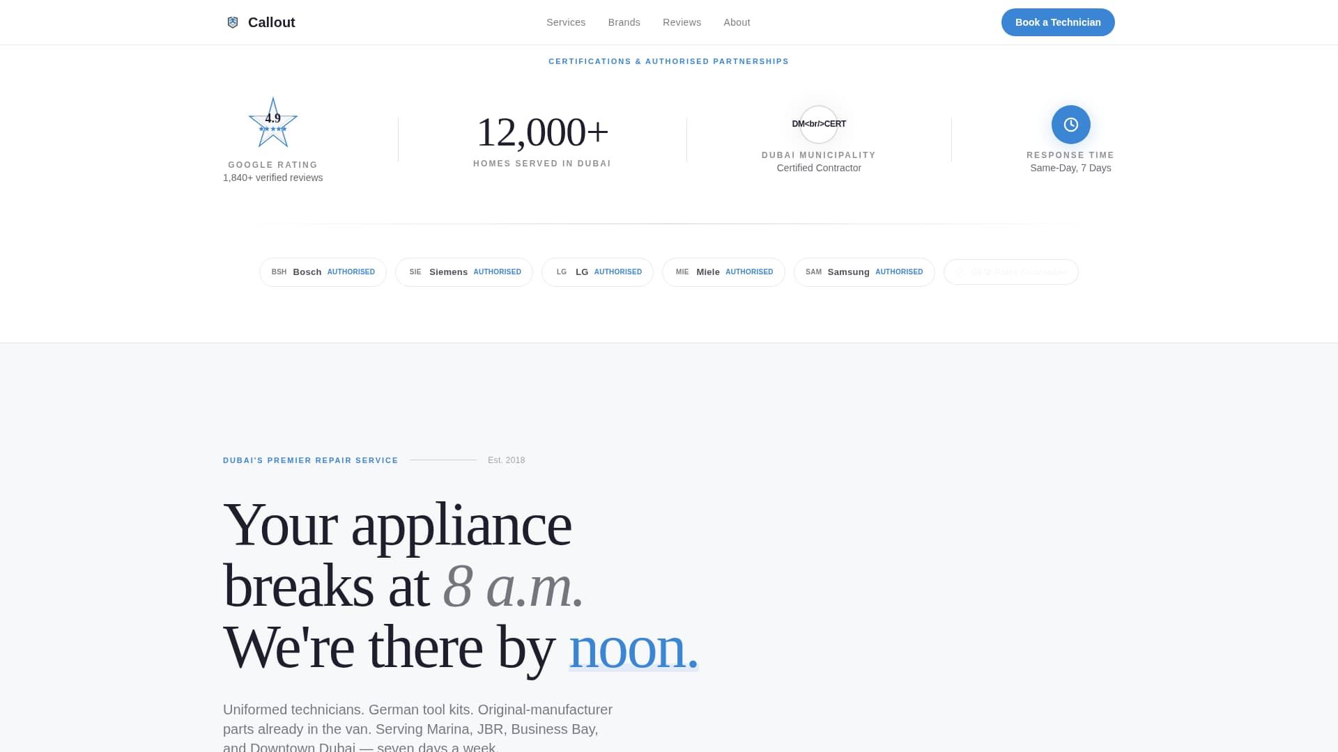 Callout - Trusted Appliancerepair Landing Page Template