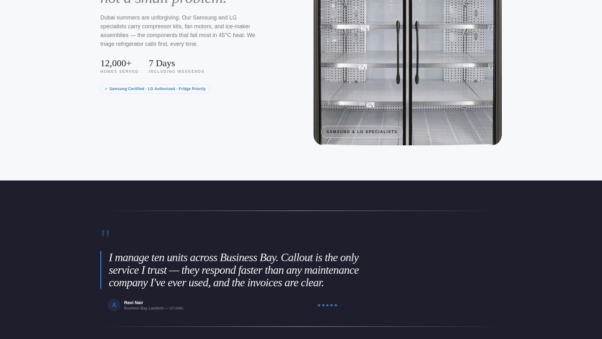 Callout - Trusted Appliancerepair Landing Page Template