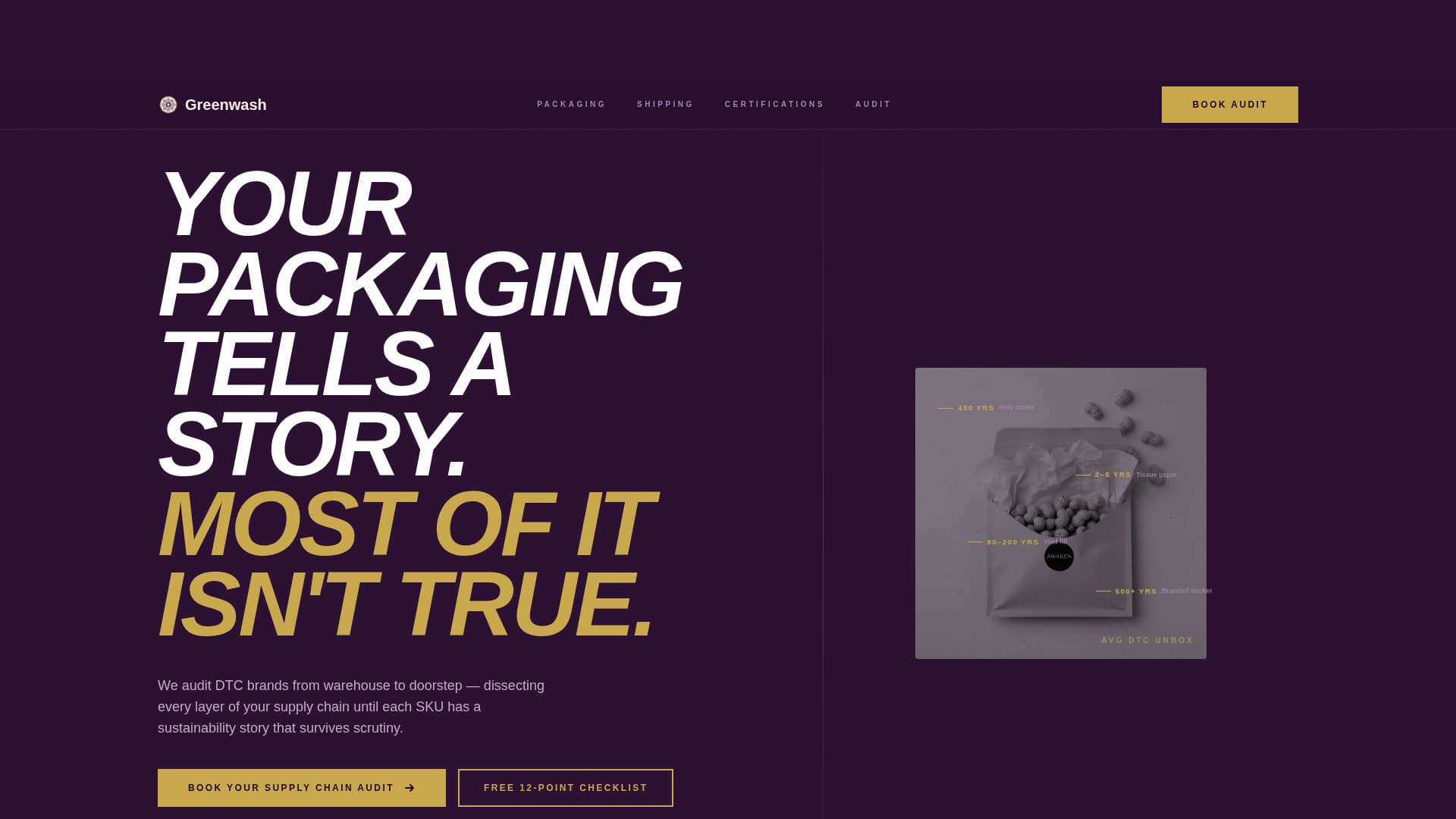Greenwash - Honest Sustainability Landing Page Template