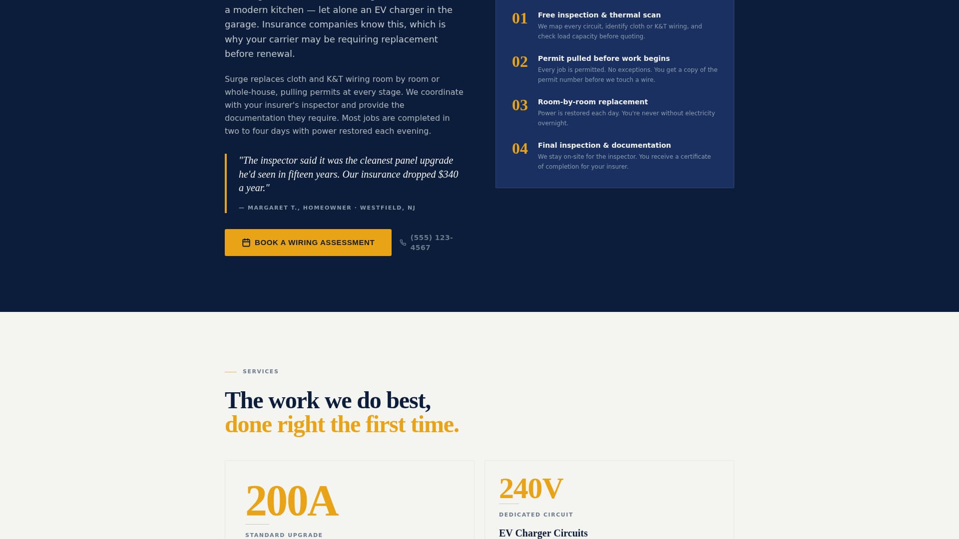Surge - Authoritative Electrician Landing Page Template