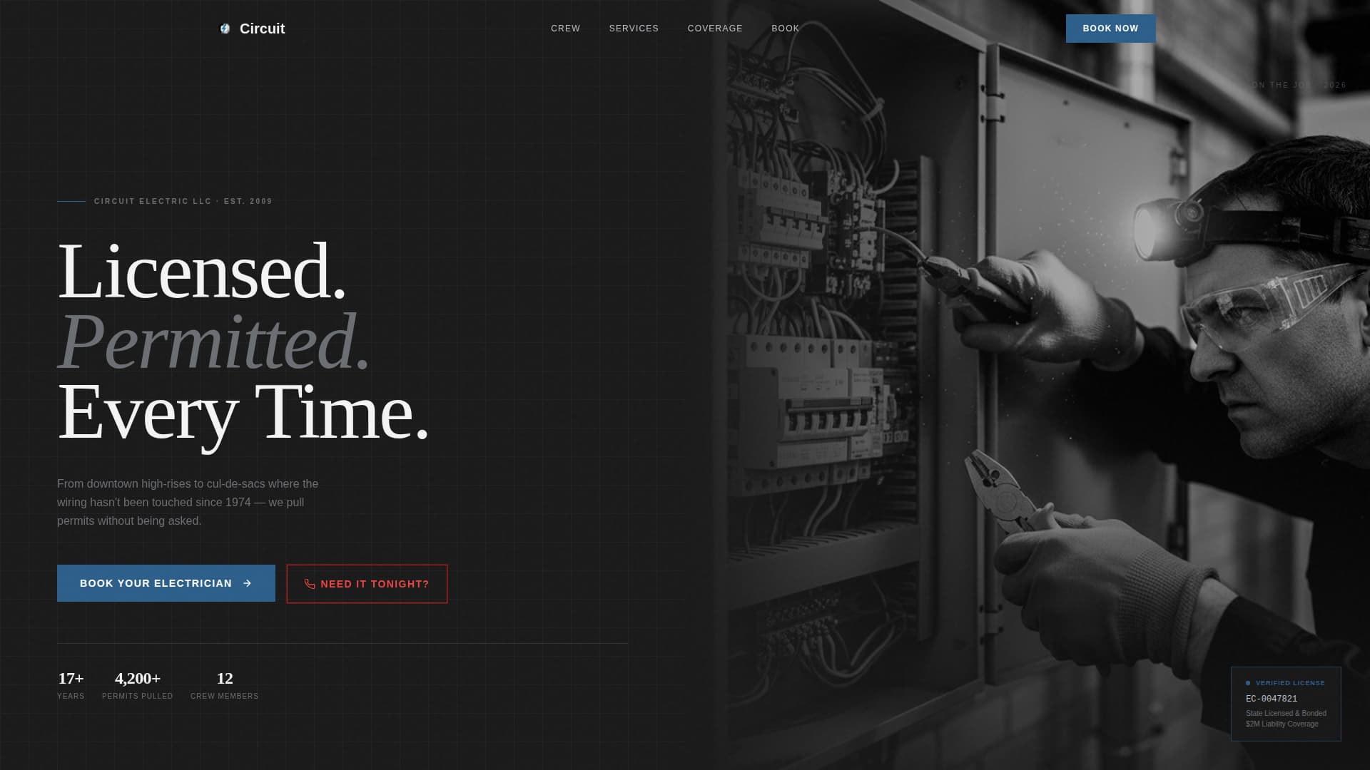 Electrician Team Service Area Website Template