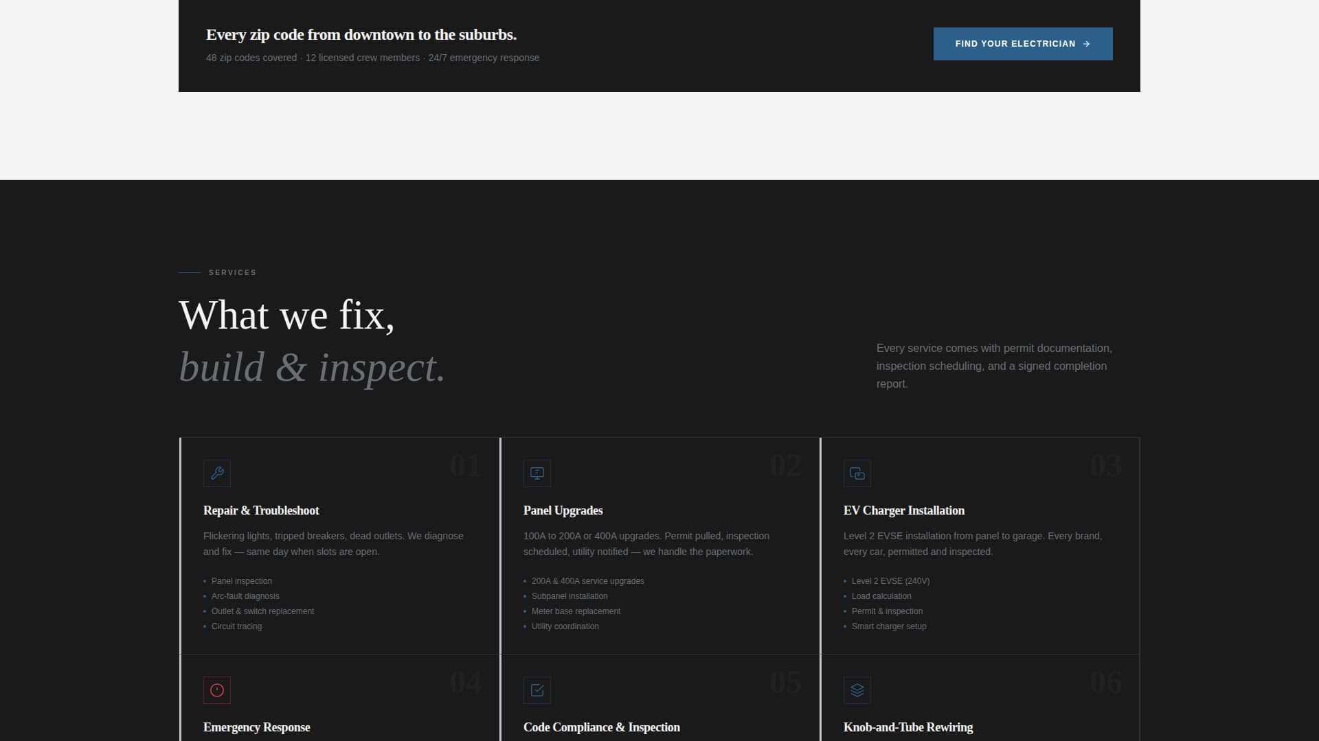 Electrician Team Service Area Website Template