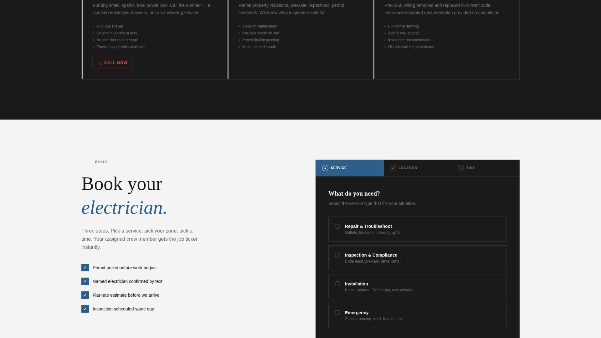 Electrician Team Service Area Website Template