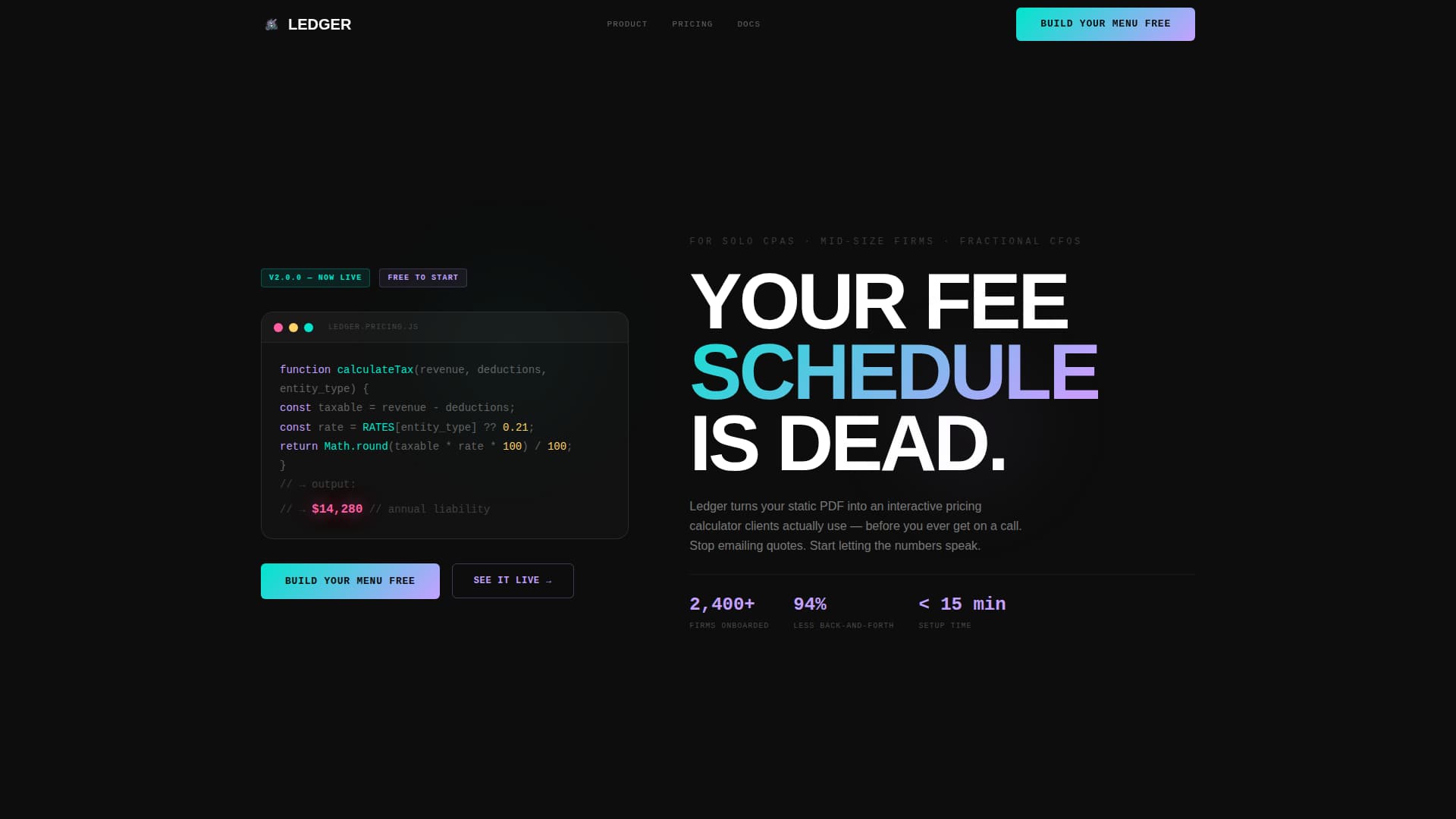 Accounting Digital Presence Pricing & Packages Website Template