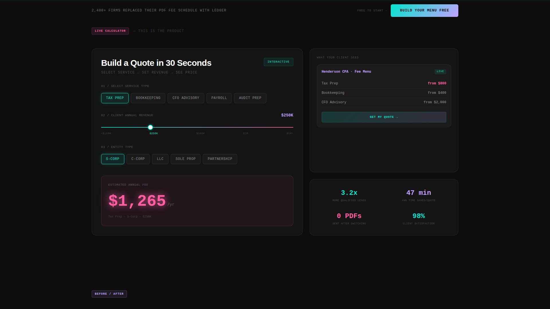 Accounting Digital Presence Pricing & Packages Website Template