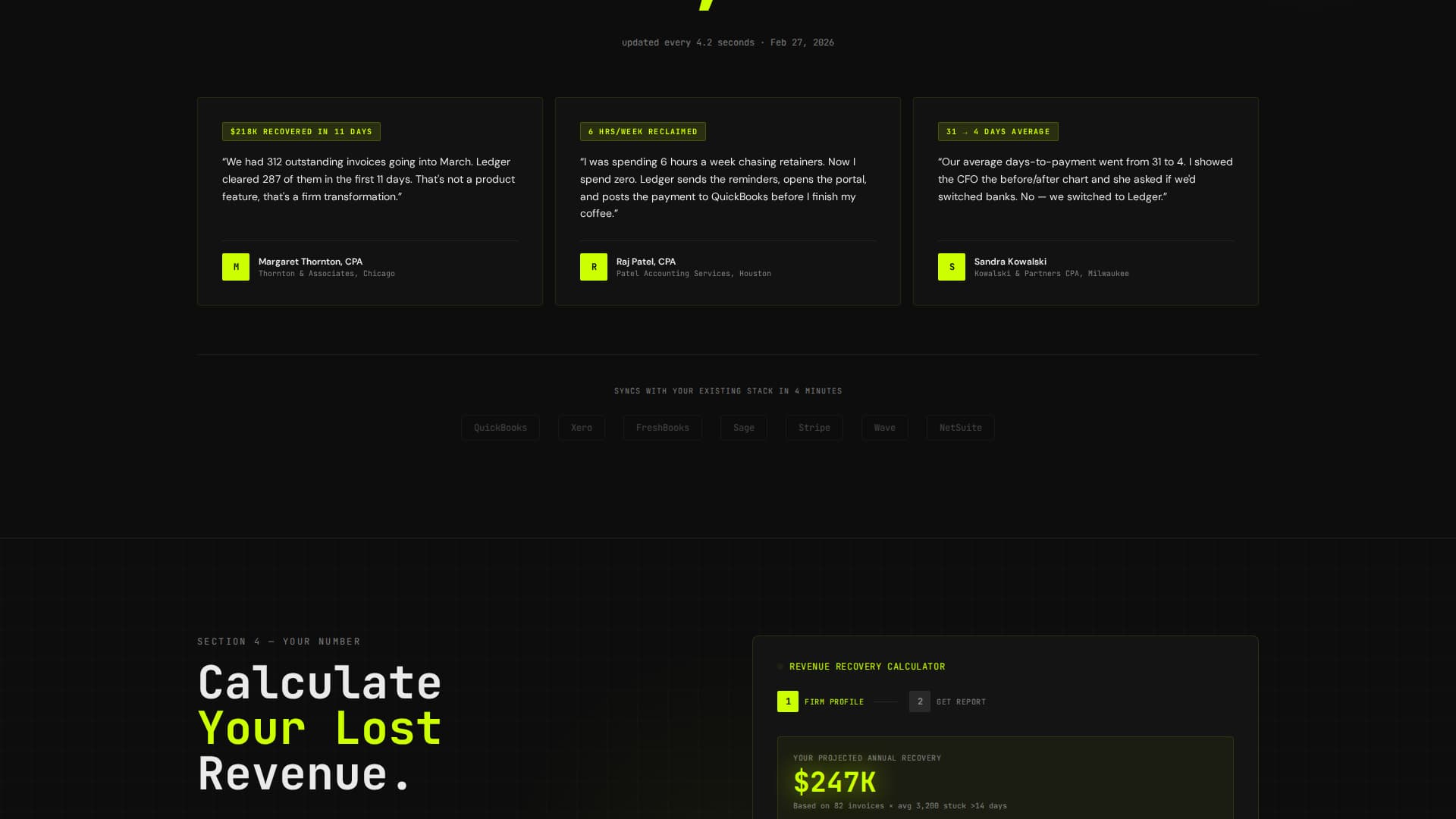 Accounting Firm Software Cost Calculator Website Template