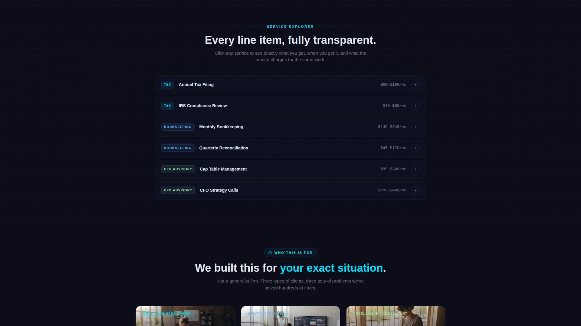 Accounting Firm Software Pricing & Packages Website Template
